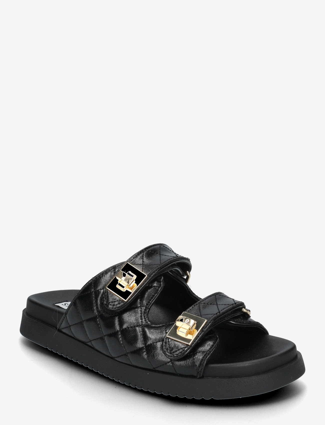 Steve Madden - Schmona-CN Slides - flache sandalen - black leather - 0