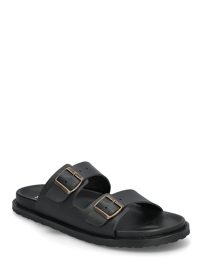 Steve Madden - Magnus Slides - sandaler - black leather - 0