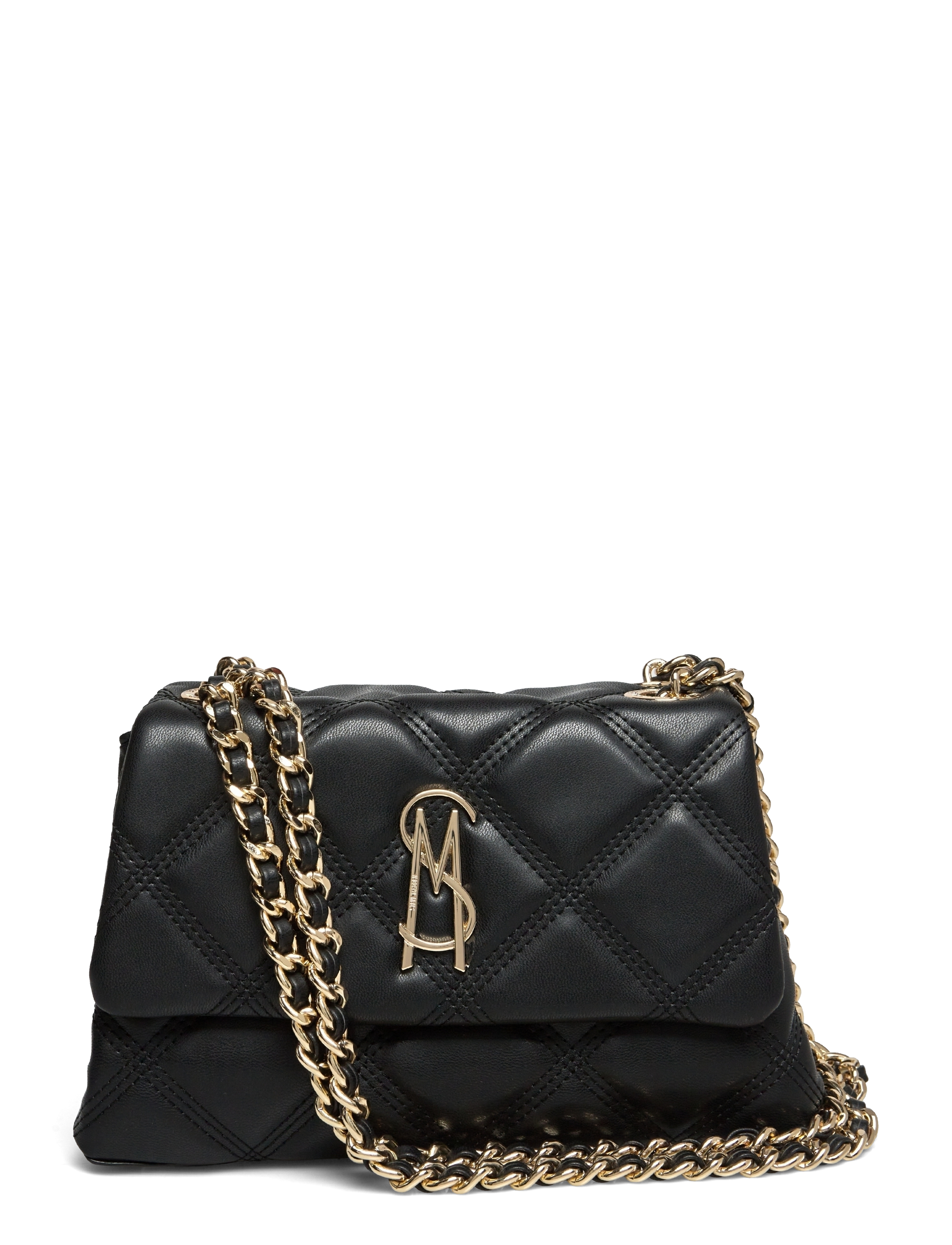 Steve Madden Bvolturi, Kvinder, Quilted Kæde Skuldertaske, Sort, Str: ONE SIZE