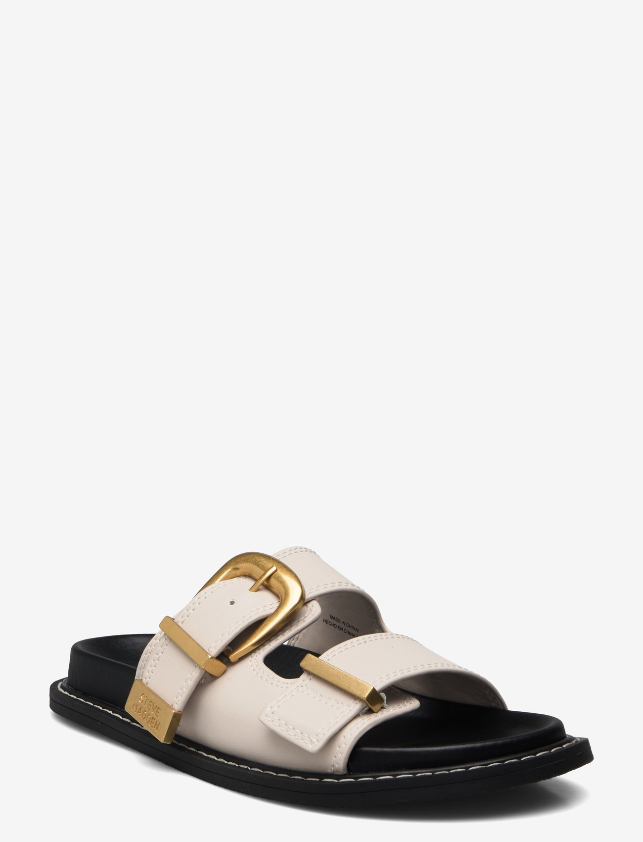 Steve Madden - Arch-E Slides - flat sandals - bone action leather - 0