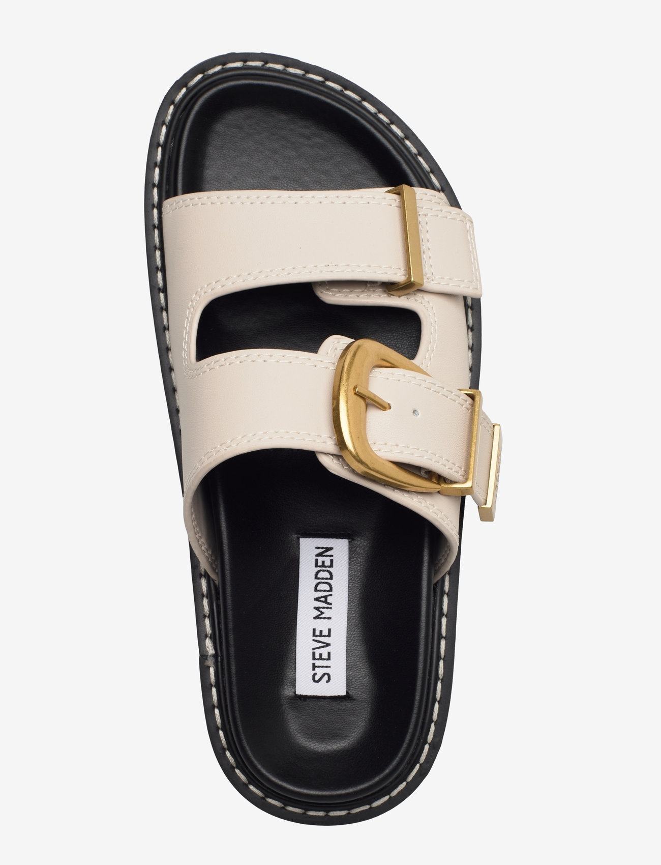 Steve Madden - Arch-E Slides - flat sandals - bone action leather - 3