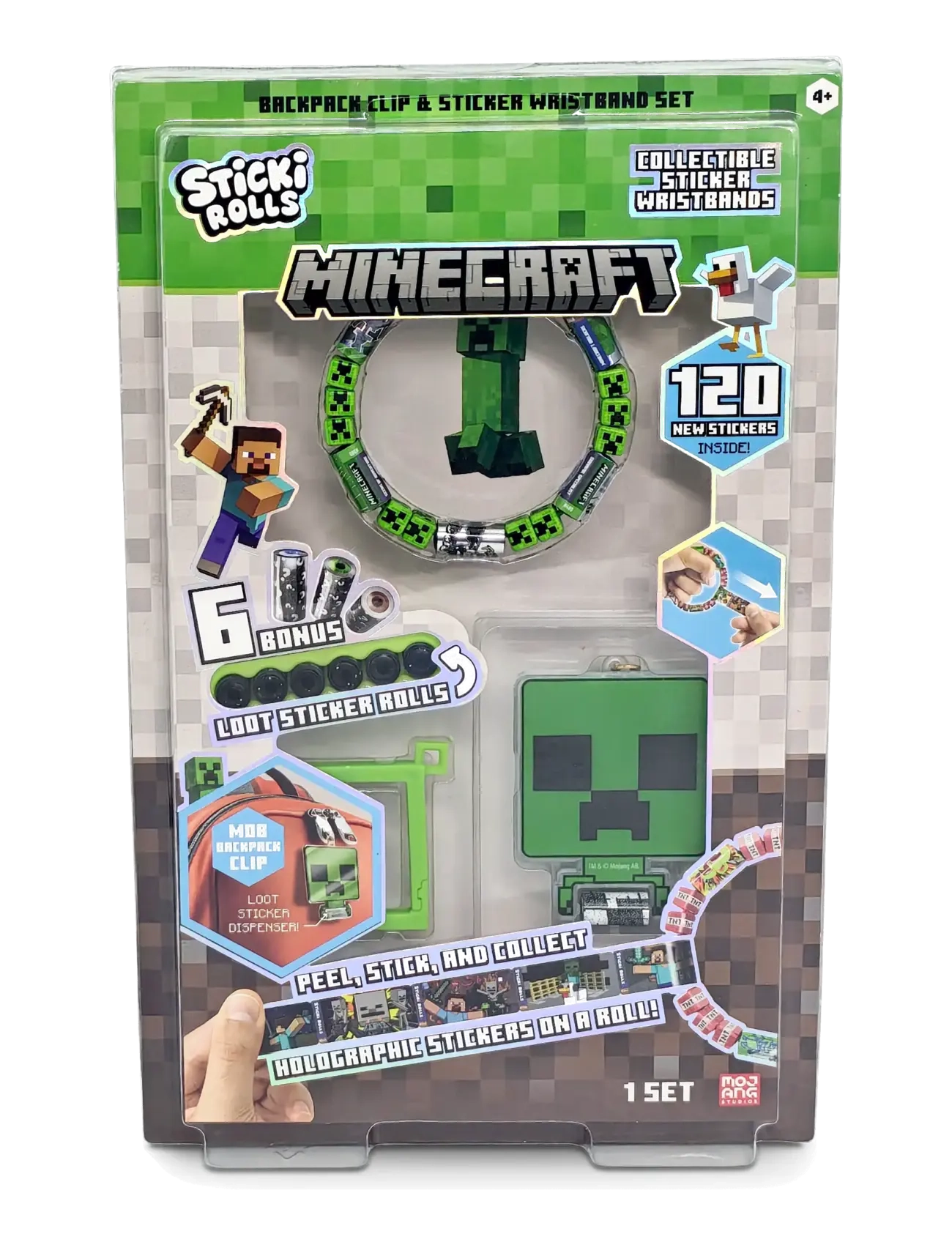 Sticki Rolls STICKI ROLLS STICKI CLIP & BRACELET MINECRAFT CDU - Minecraft - MULTI COLOUR / multi