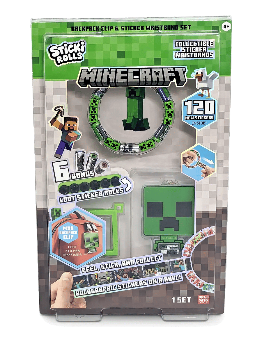 Sticki Rolls - STICKI ROLLS STICKI CLIP & BRACELET MINECRAFT CDU - klistermærker - multi colour - 1