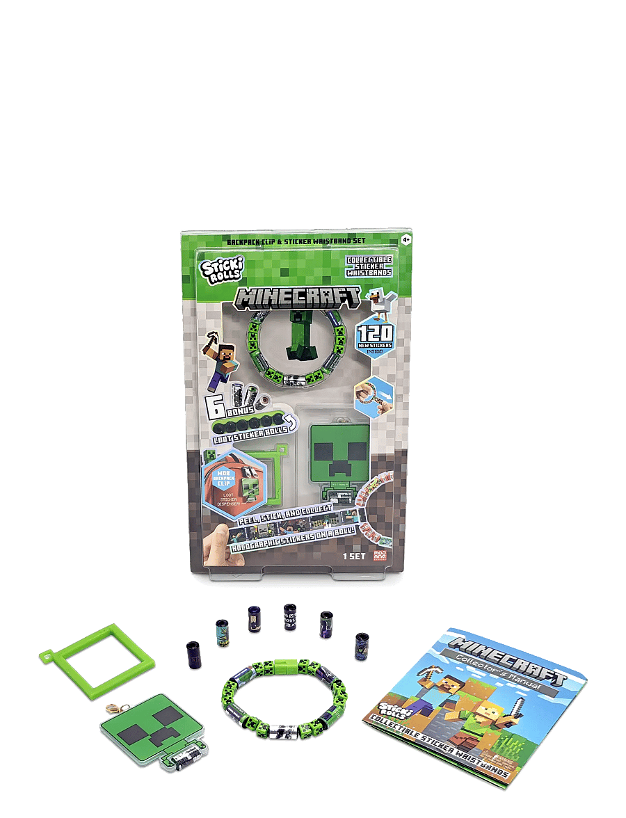 Sticki Rolls - STICKI ROLLS STICKI CLIP & BRACELET MINECRAFT CDU - klistermærker - multi colour - 2
