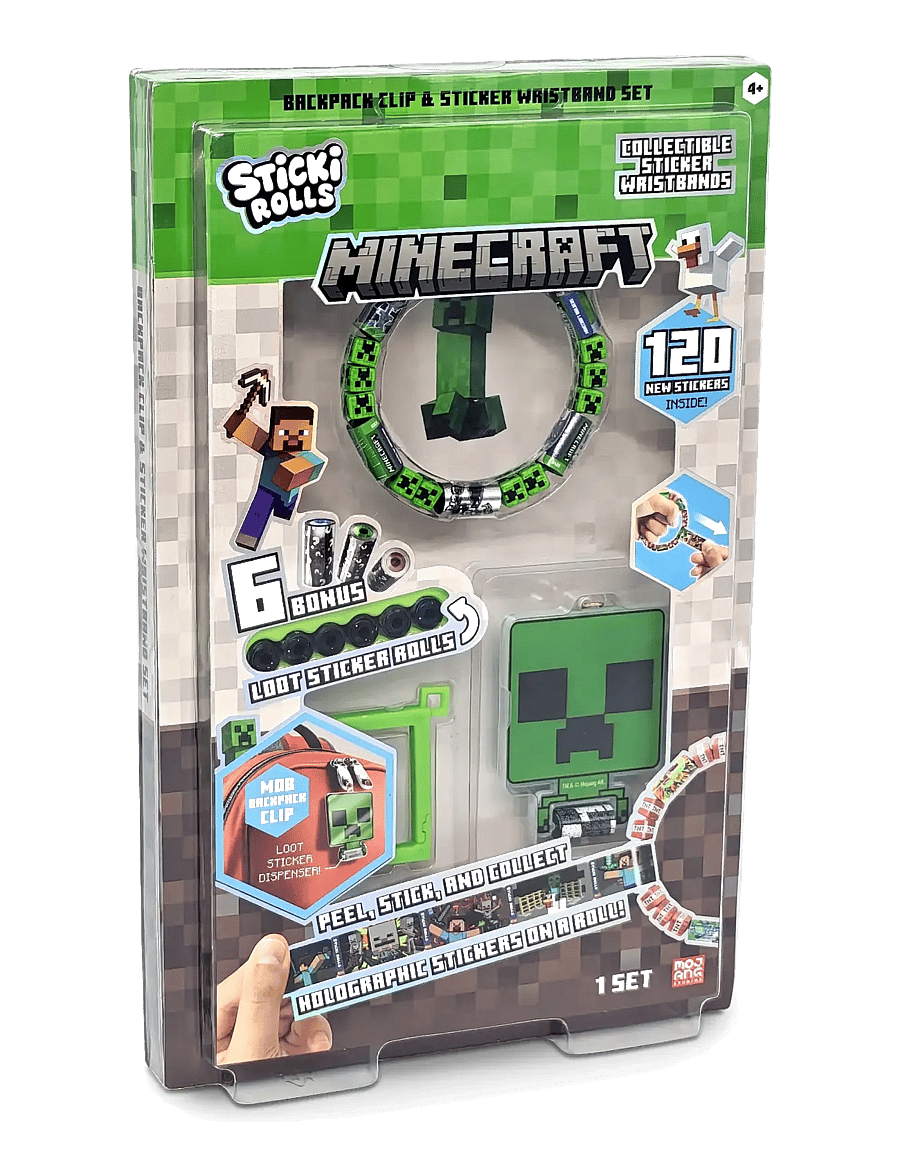 Sticki Rolls - STICKI ROLLS STICKI CLIP & BRACELET MINECRAFT CDU - klistermærker - multi colour - 3