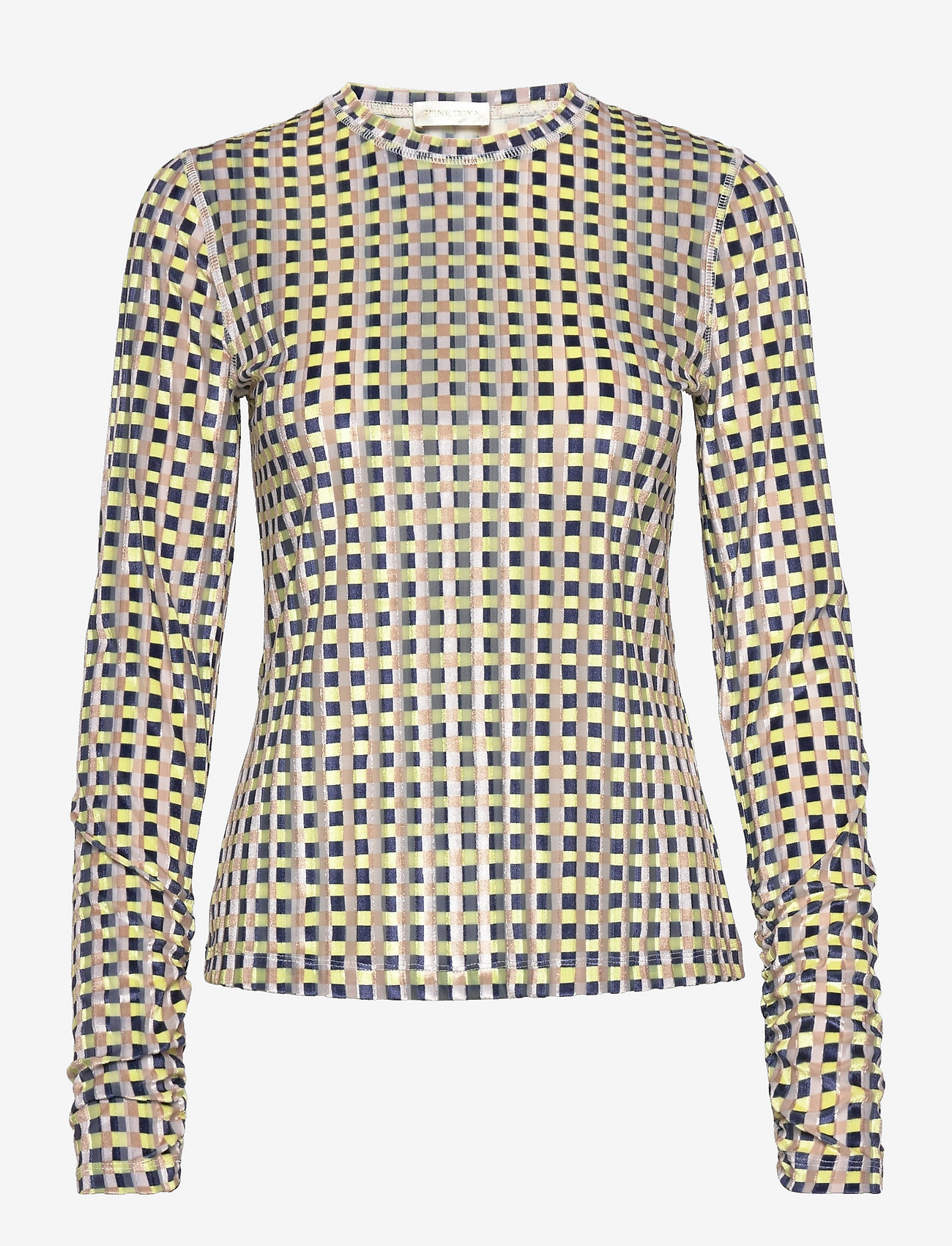 STINE GOYA - Delila, 1295 Lurex Velvet Devore - gingham yellow - 0