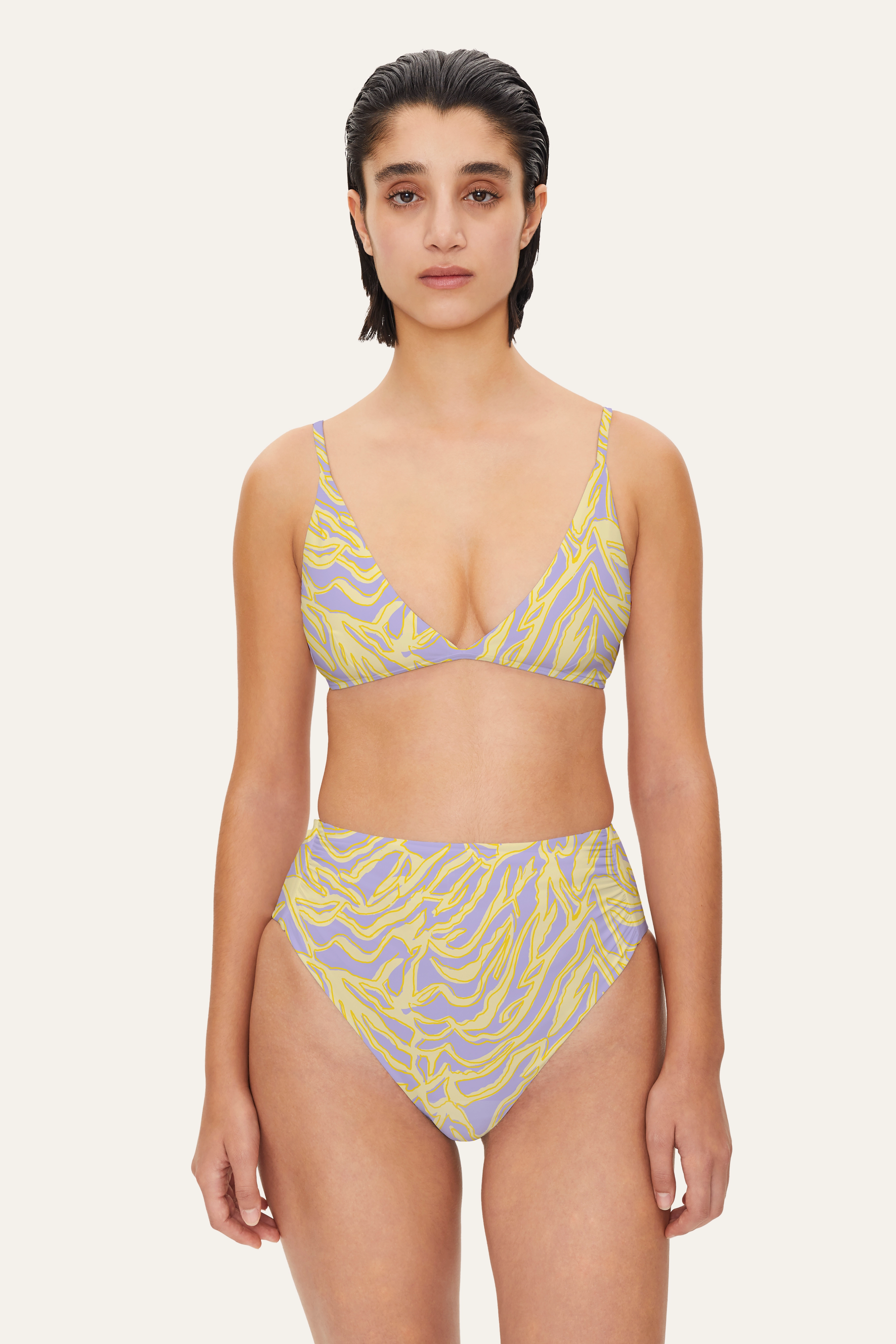 STINE GOYA Aspen Bikini Bottom, 1465 Swimwear, Kvinder, Højtaljet Bikinitrusse, Multi/mønstret, Str: XS