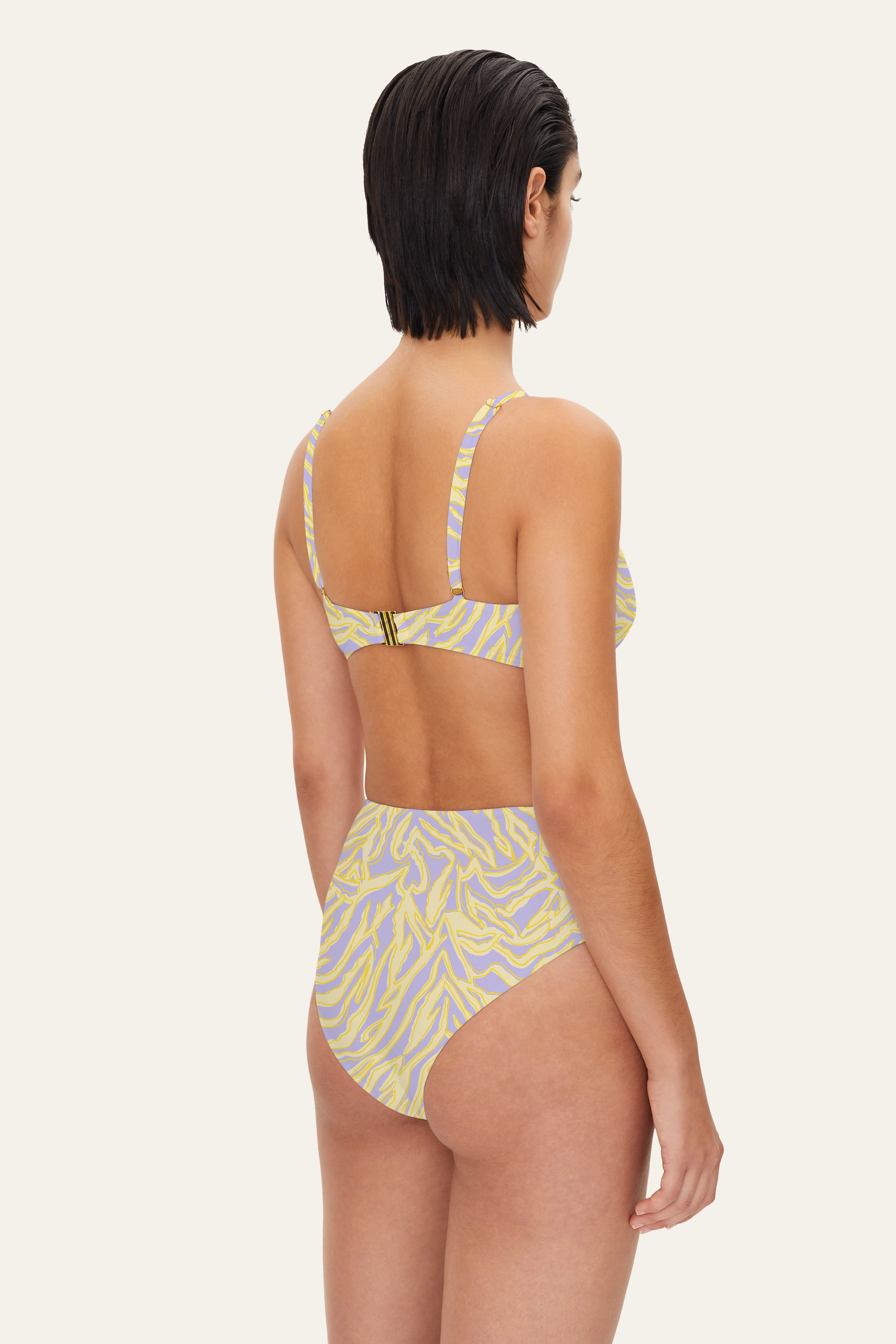 STINE GOYA - Aspen Bikini Bottom, 1465 Swimwear - bikinitrosor med hög midja - graffiti zebra sunset - 3