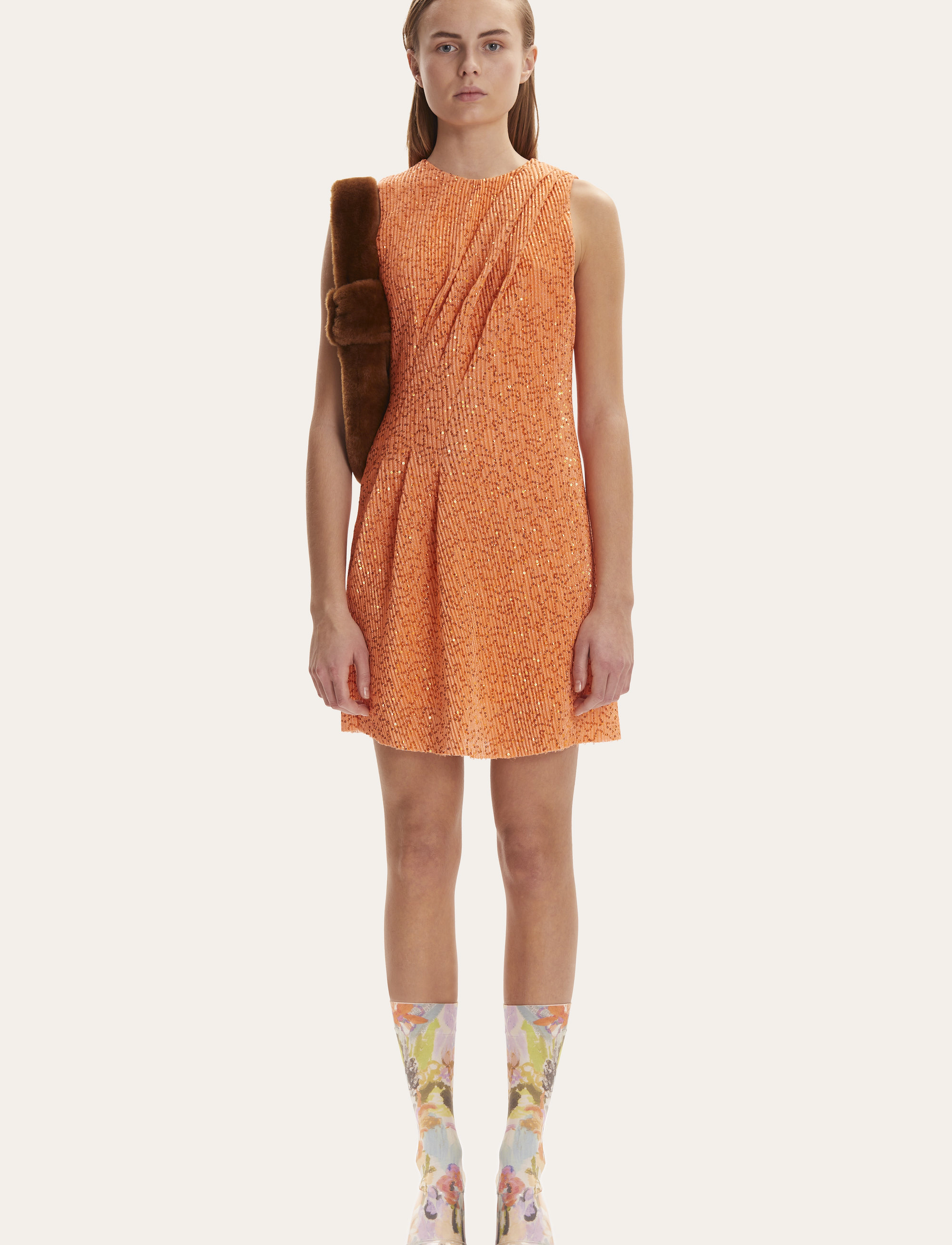 STINE GOYA Louiza, 1486 Lurex Sleek - Kjoler - ORANGE / orange