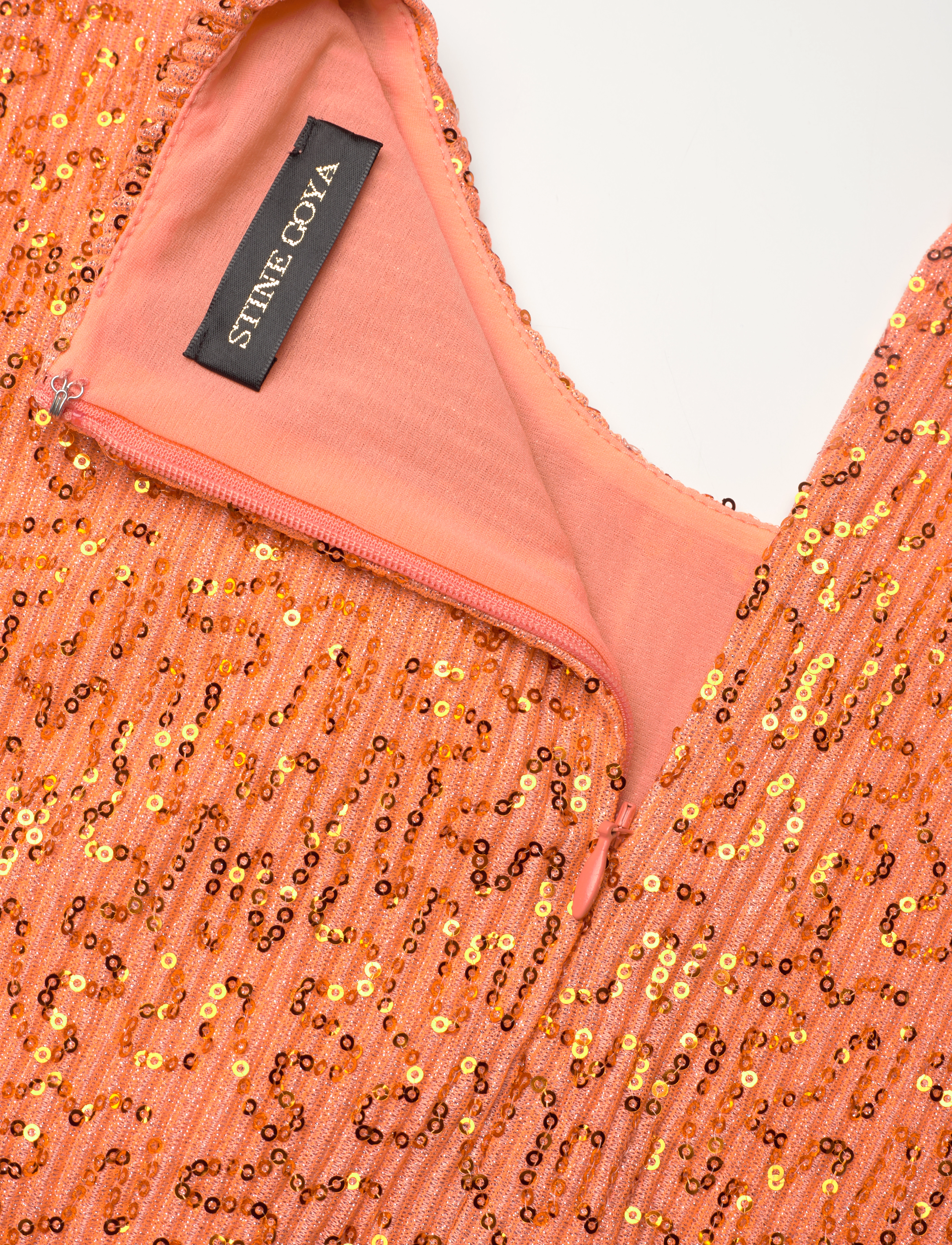 STINE GOYA - Louiza, 1486 Lurex Sleek - paillettenkleider - orange - 4