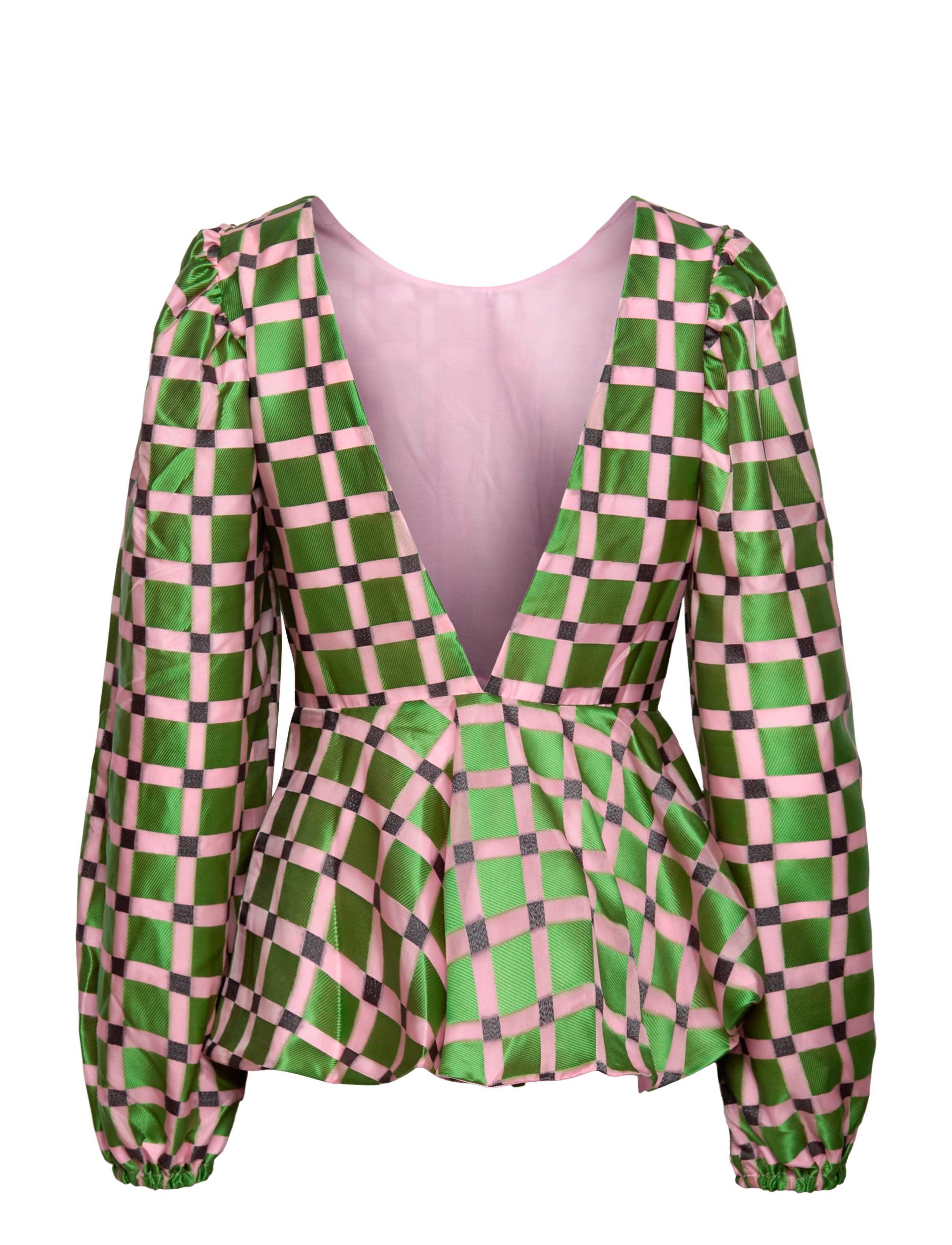 STINE GOYA - Gara, 1494 Glitter Organza - lilac graphic check - 1