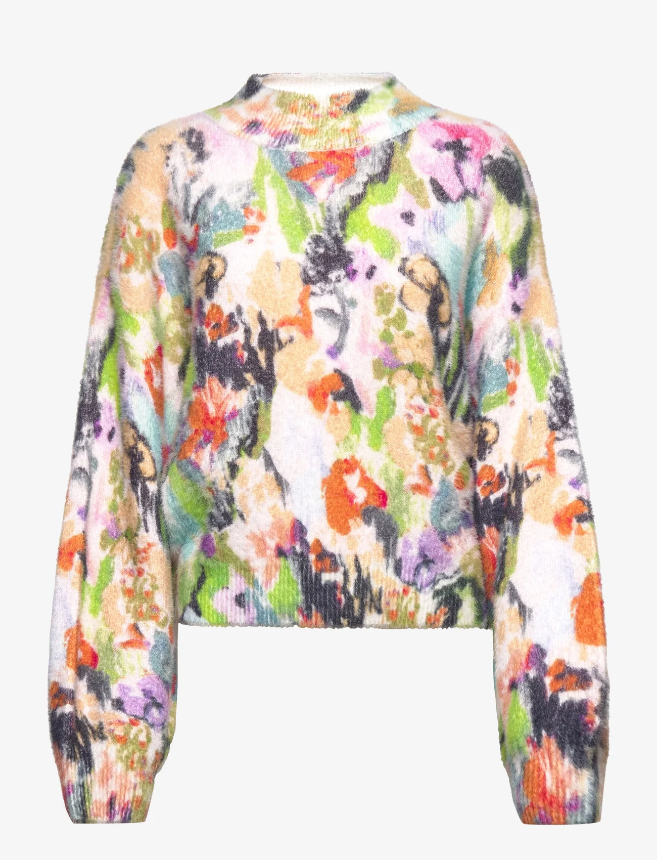 STINE GOYA - Adonis, 1513 Fluffy Printed Knit - pullover - abstract floral - 0