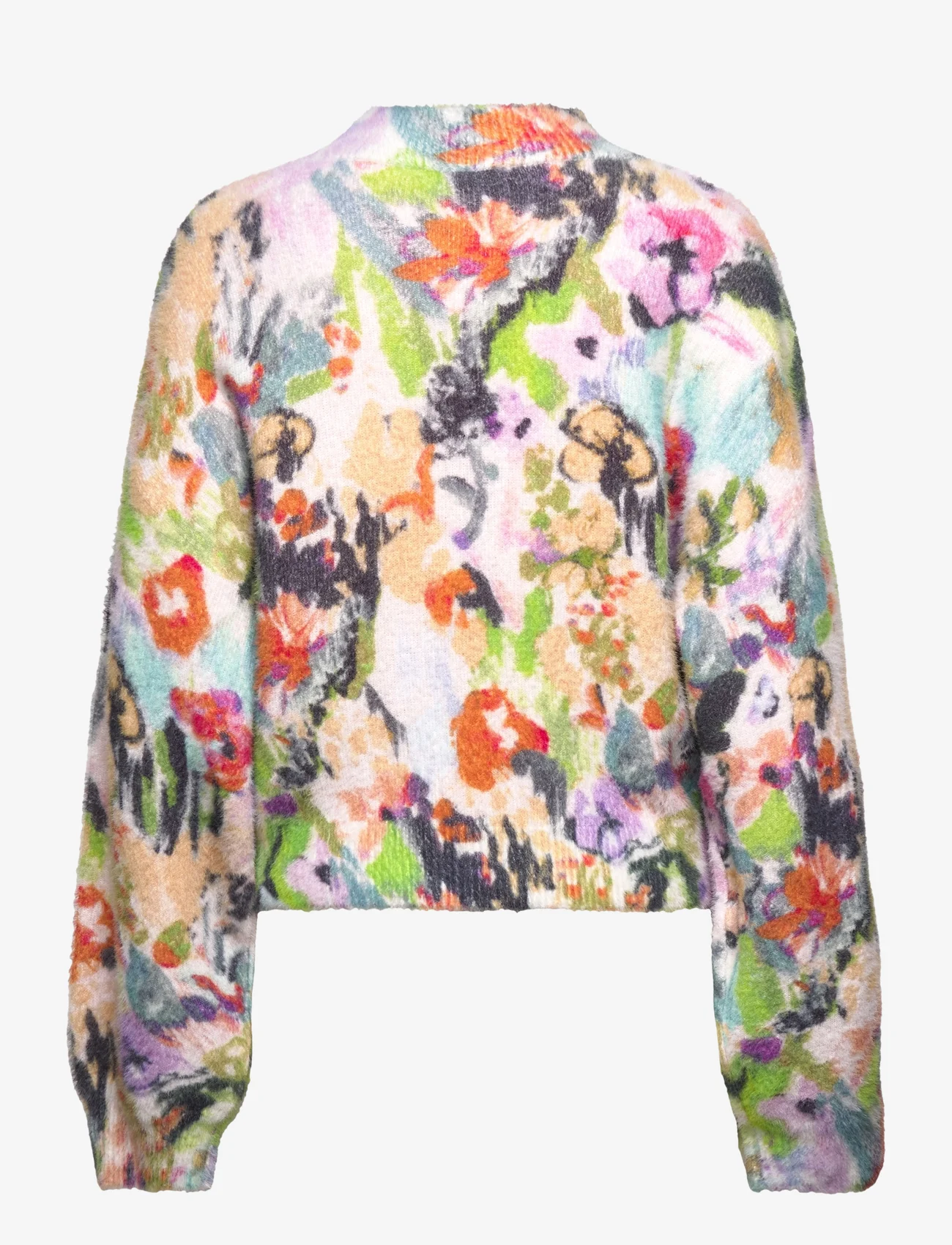 STINE GOYA - Adonis, 1513 Fluffy Printed Knit - jumpers - abstract floral - 1