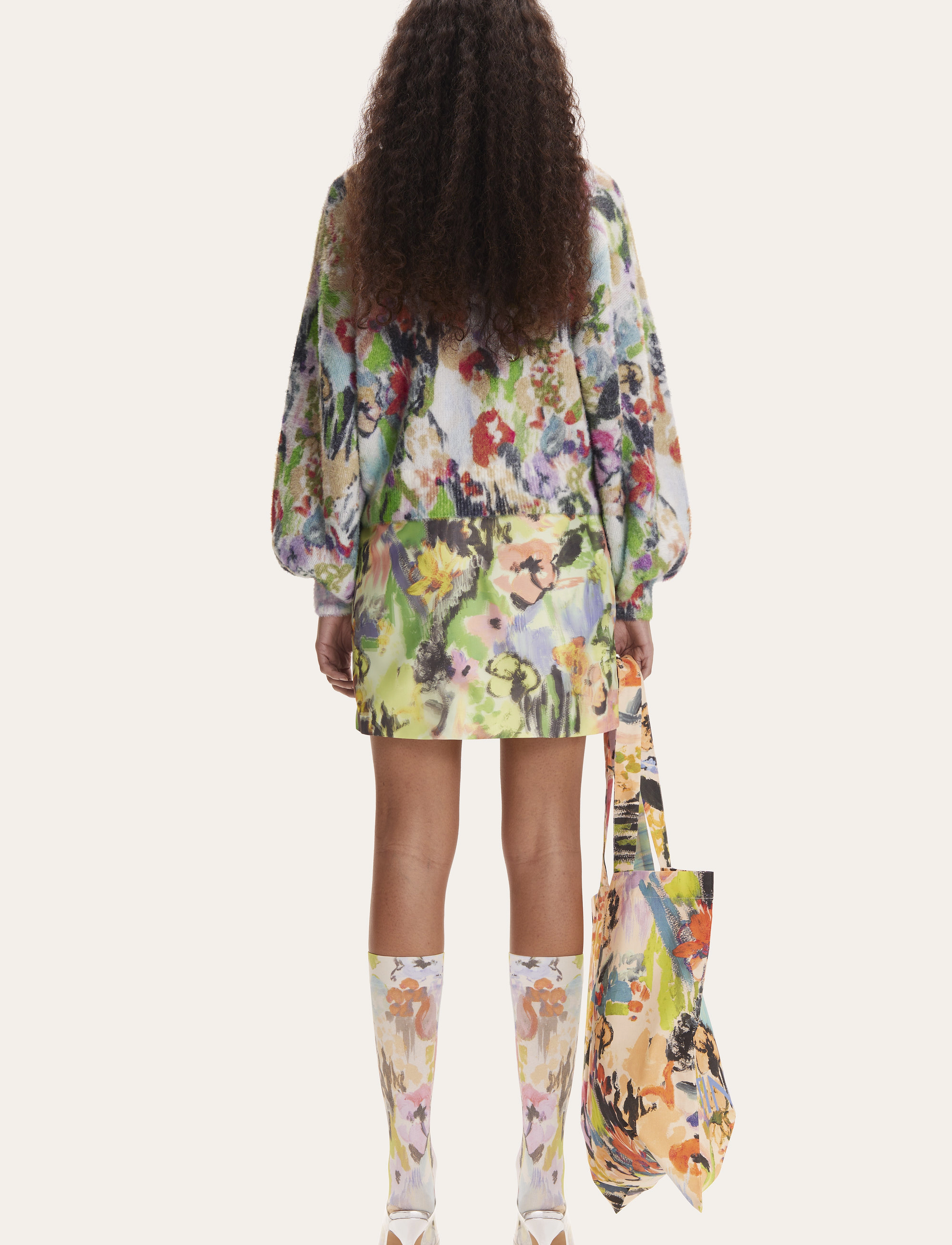 STINE GOYA - Adonis, 1513 Fluffy Printed Knit - abstract floral - 3