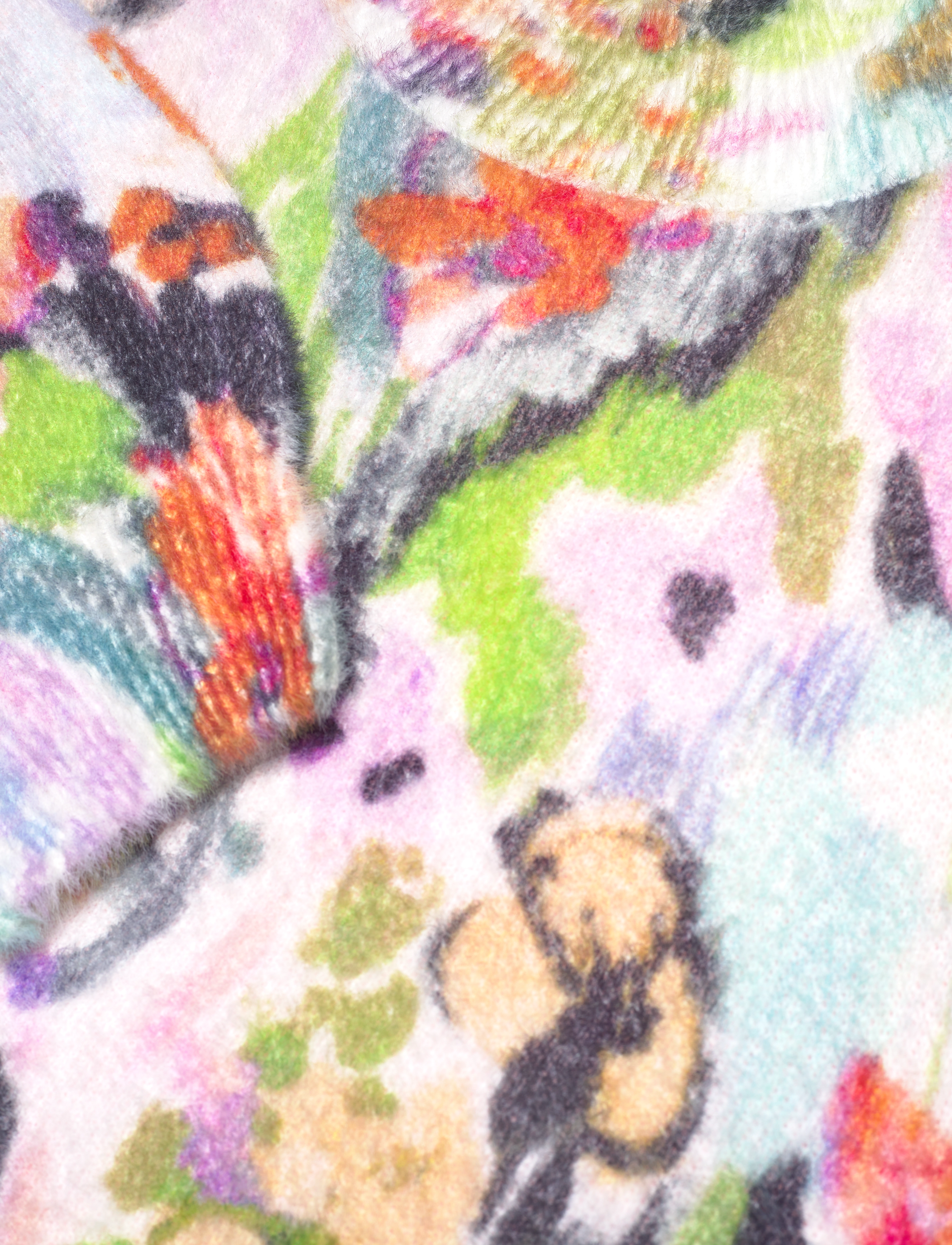 STINE GOYA - Adonis, 1513 Fluffy Printed Knit - abstract floral - 4