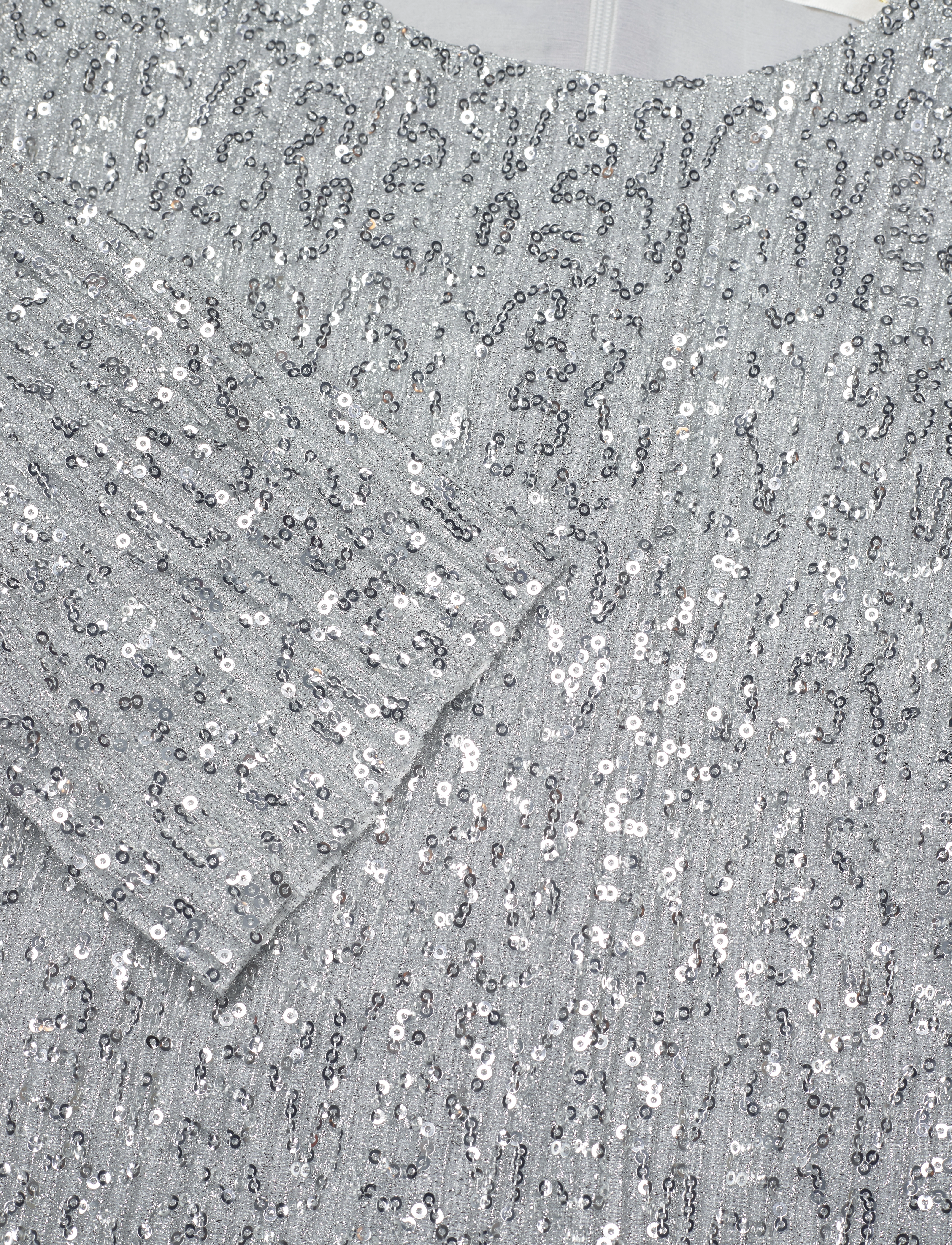 STINE GOYA - Celsia, 1604 Sequins Jersey - pailletkjoler - silver - 4