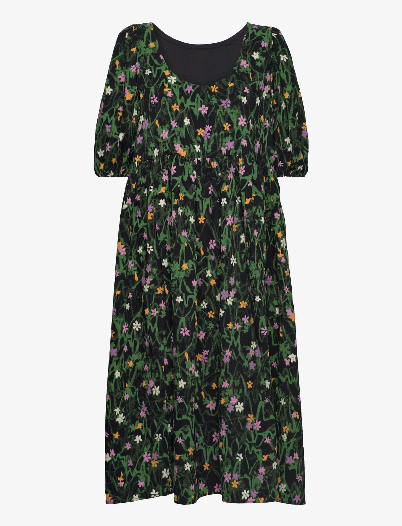 STINE GOYA - Ursi, 1611 Crinkled Poly - midi dresses - fluor mini flowers - 0