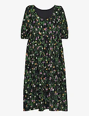 STINE GOYA - Ursi, 1611 Crinkled Poly - midi kjoler - fluor mini flowers - 0