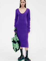 STINE GOYA - Hella, 1656 Printed Fluffy Knit - knitted dresses - royal purple - 2