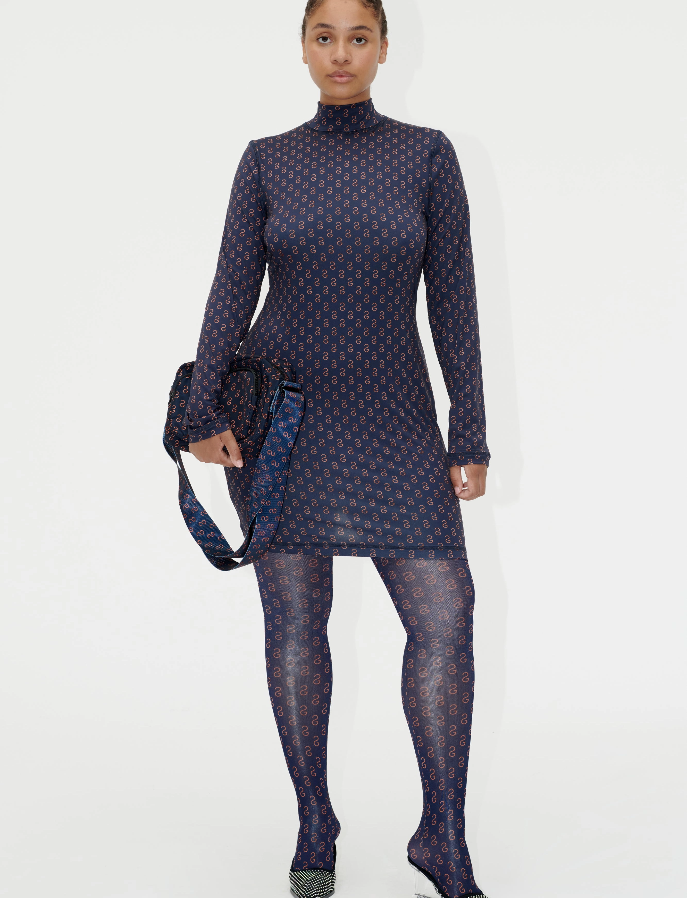 STINE GOYA Maribel, 1602 Stocking Jersey - Fodralklänningar - SG LOGO NAVY / black