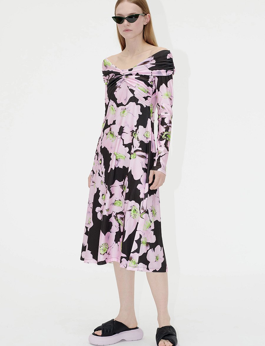 STINE GOYA - Fay, 1677 Slinky Heavy Jersey - midikleider - liquified floral - 0