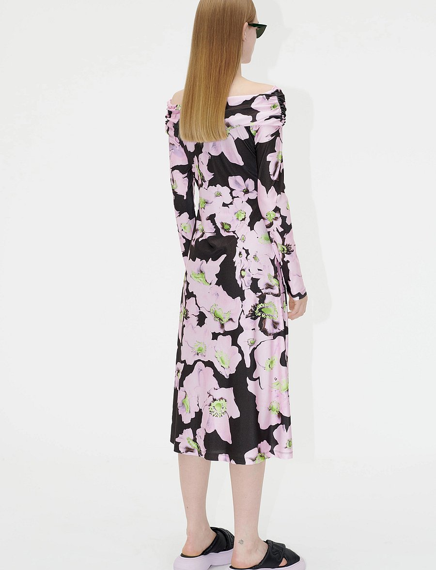STINE GOYA - Fay, 1677 Slinky Heavy Jersey - midikleider - liquified floral - 3
