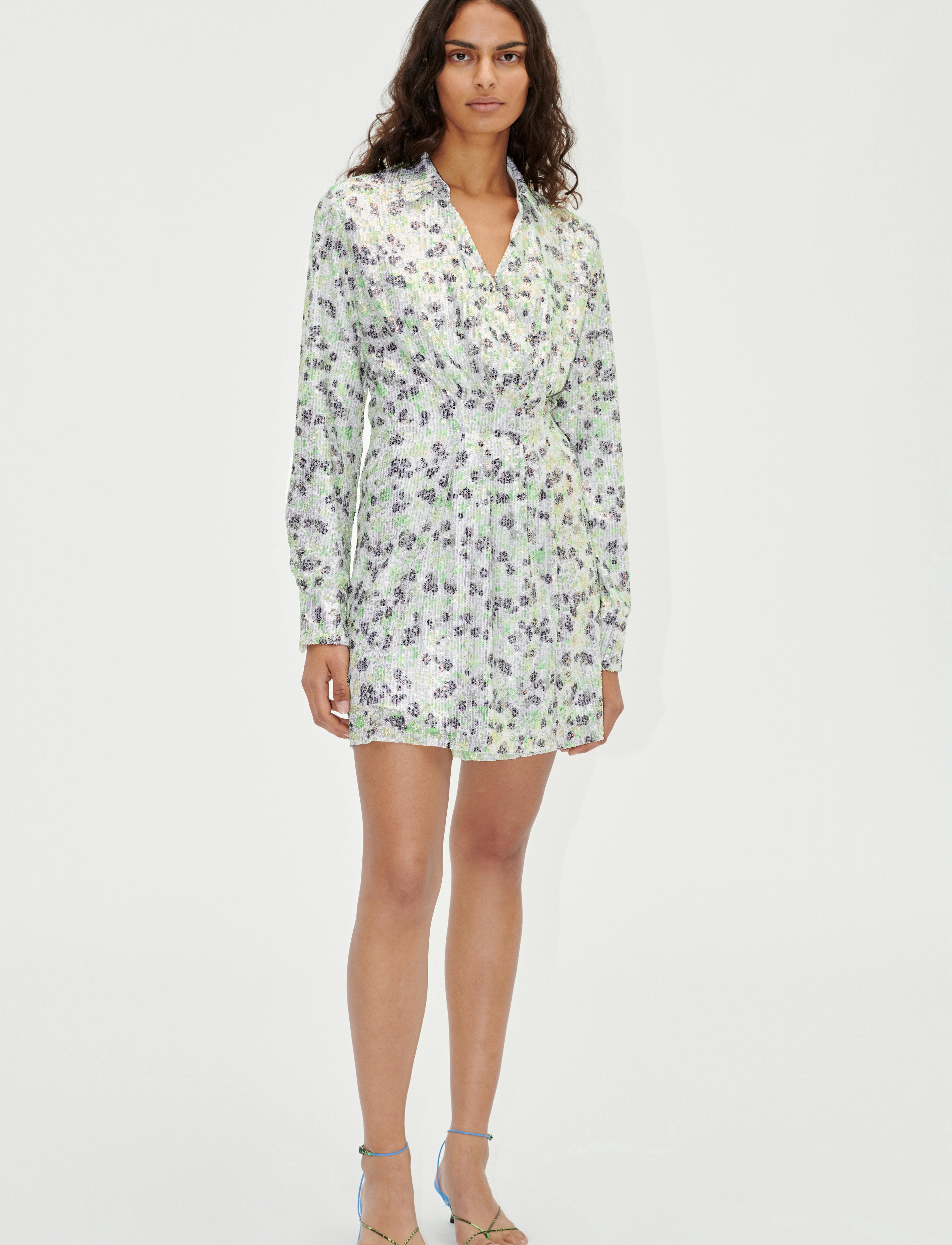 STINE GOYA Cille, 1785 Printed Sequins - Pailletkjoler - DAY DITZY FLORAL / blue