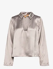 STINE GOYA - Klive, 1845 Heavy Satin - long-sleeved blouses - grey stone - 0