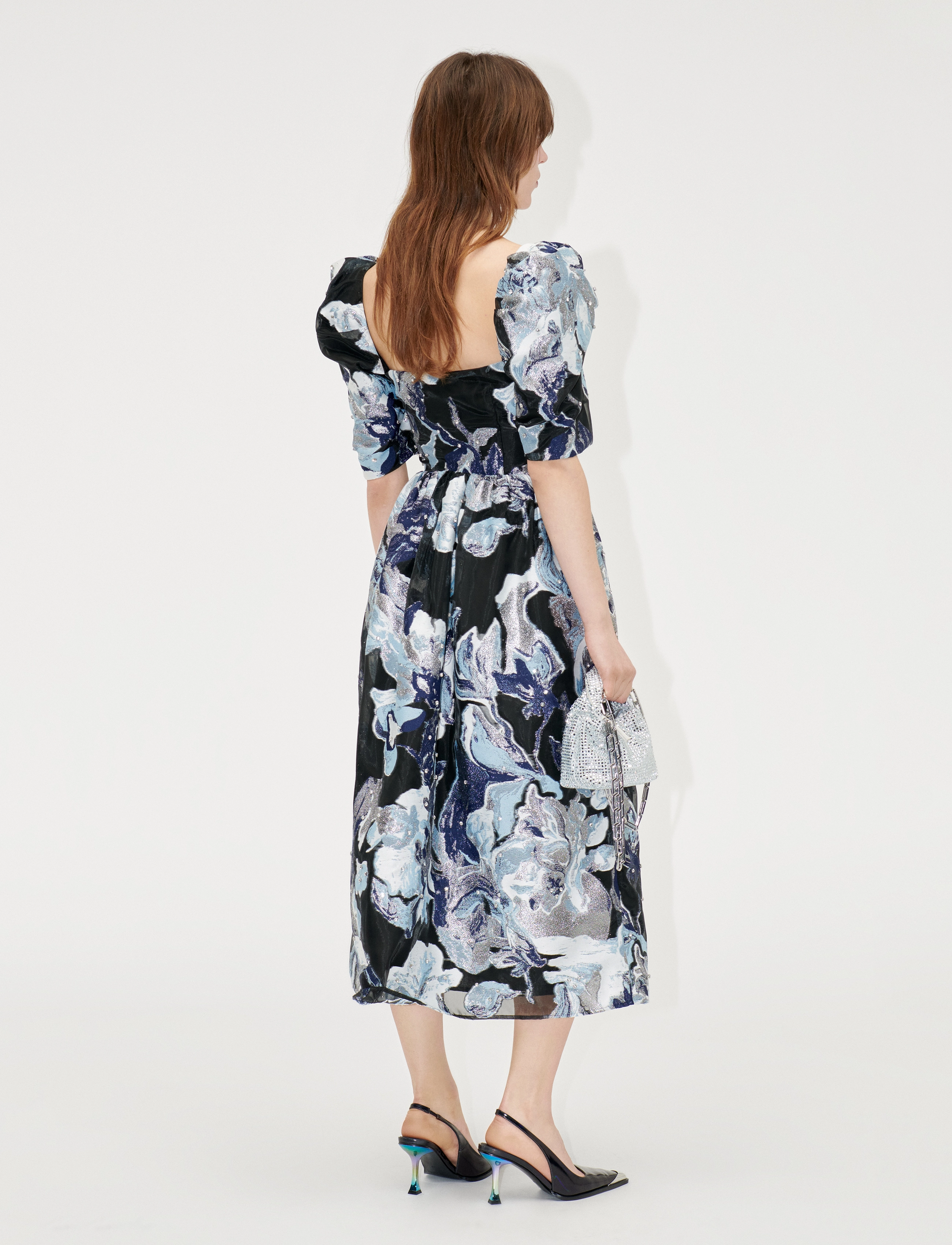 STINE GOYA - Everleigh, 1844 Organza Jacquard - midi-kleider - icy flower - 3