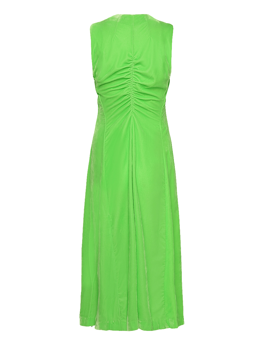 STINE GOYA - Austyn, 1836 Heavy Velvet - midi kjoler - neon green - 2