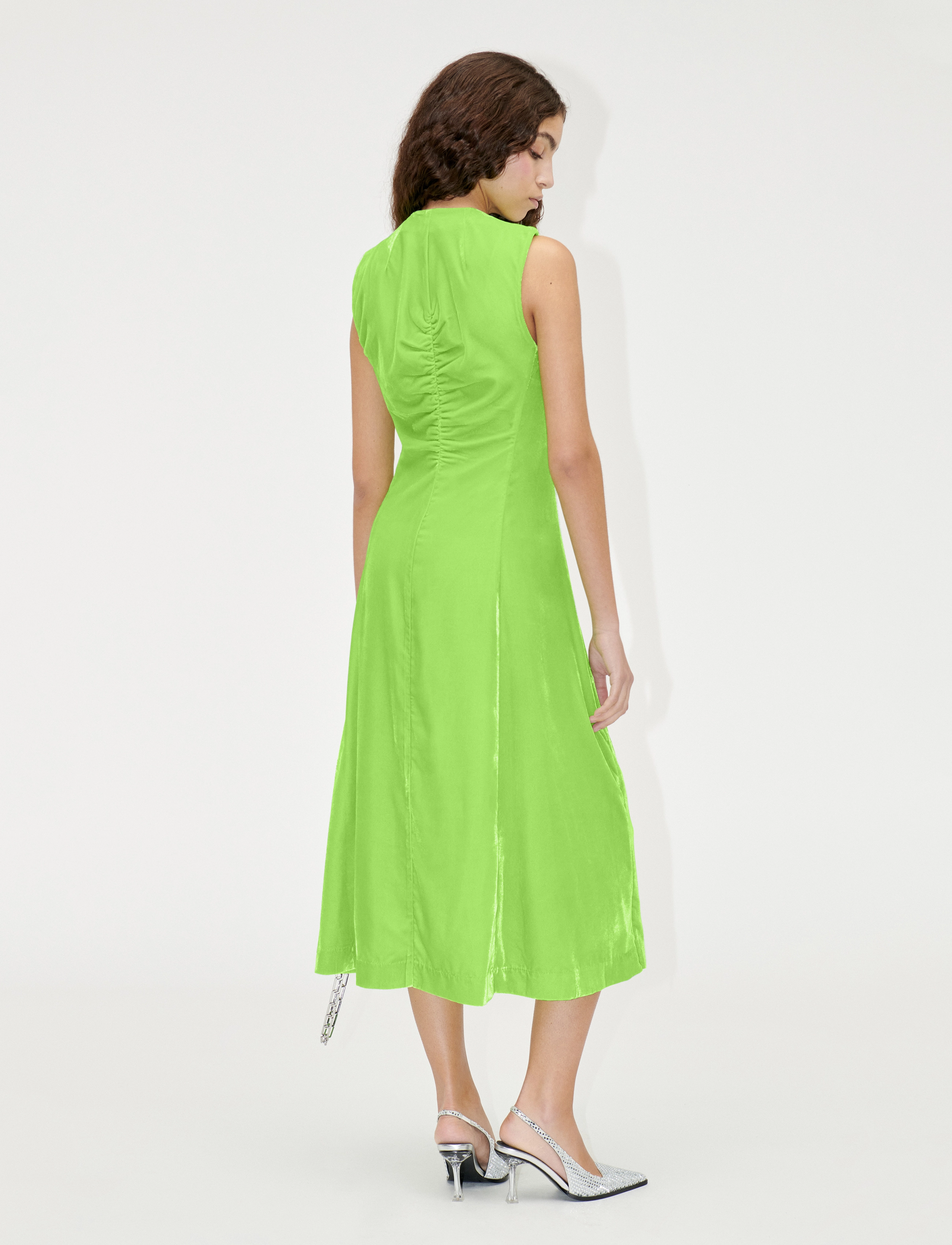STINE GOYA - Austyn, 1836 Heavy Velvet - midi kjoler - neon green - 5
