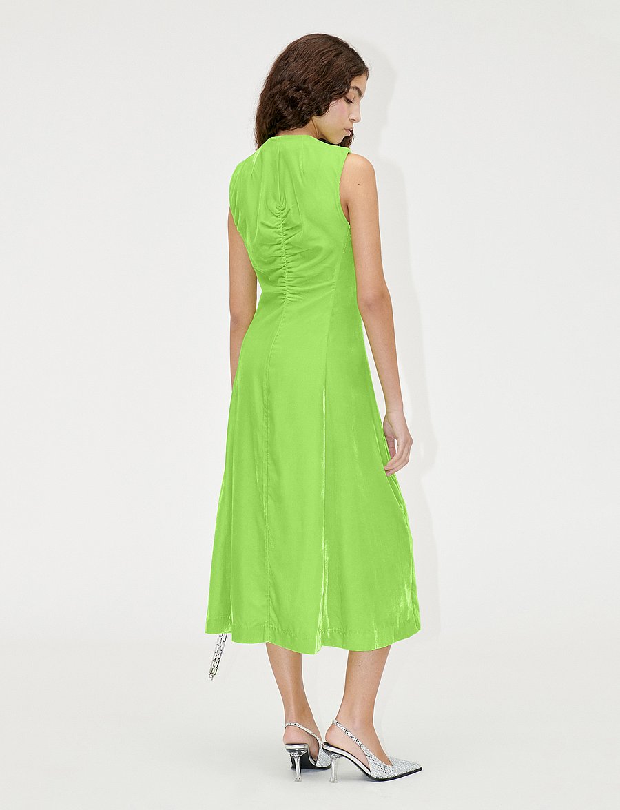 STINE GOYA - Austyn, 1836 Heavy Velvet - midi kjoler - neon green - 5