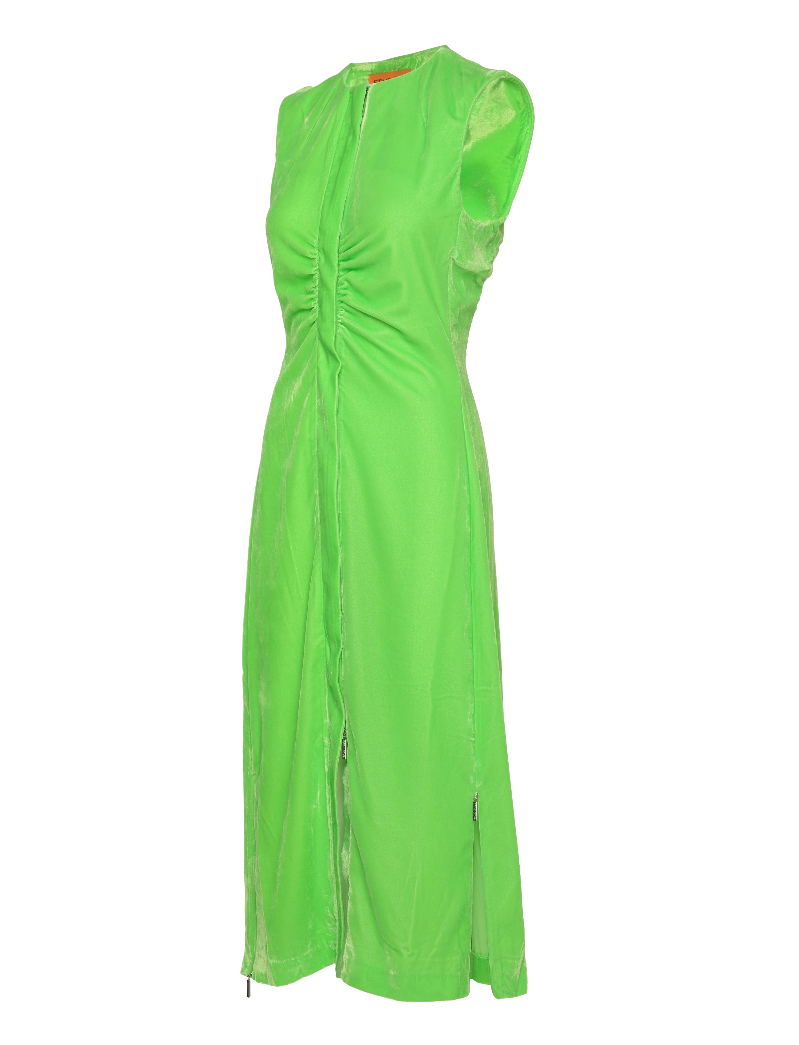 STINE GOYA - Austyn, 1836 Heavy Velvet - midi kjoler - neon green - 3