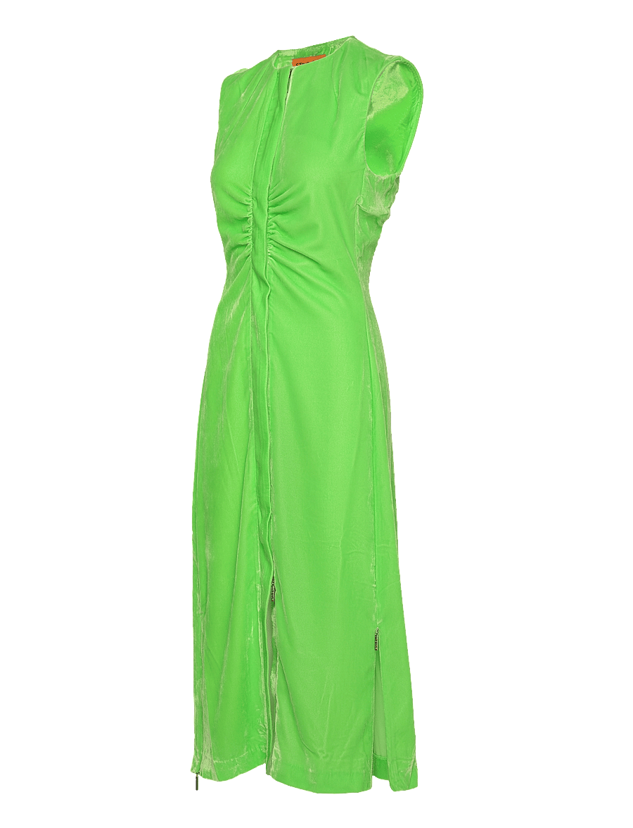 STINE GOYA - Austyn, 1836 Heavy Velvet - midi kjoler - neon green - 3