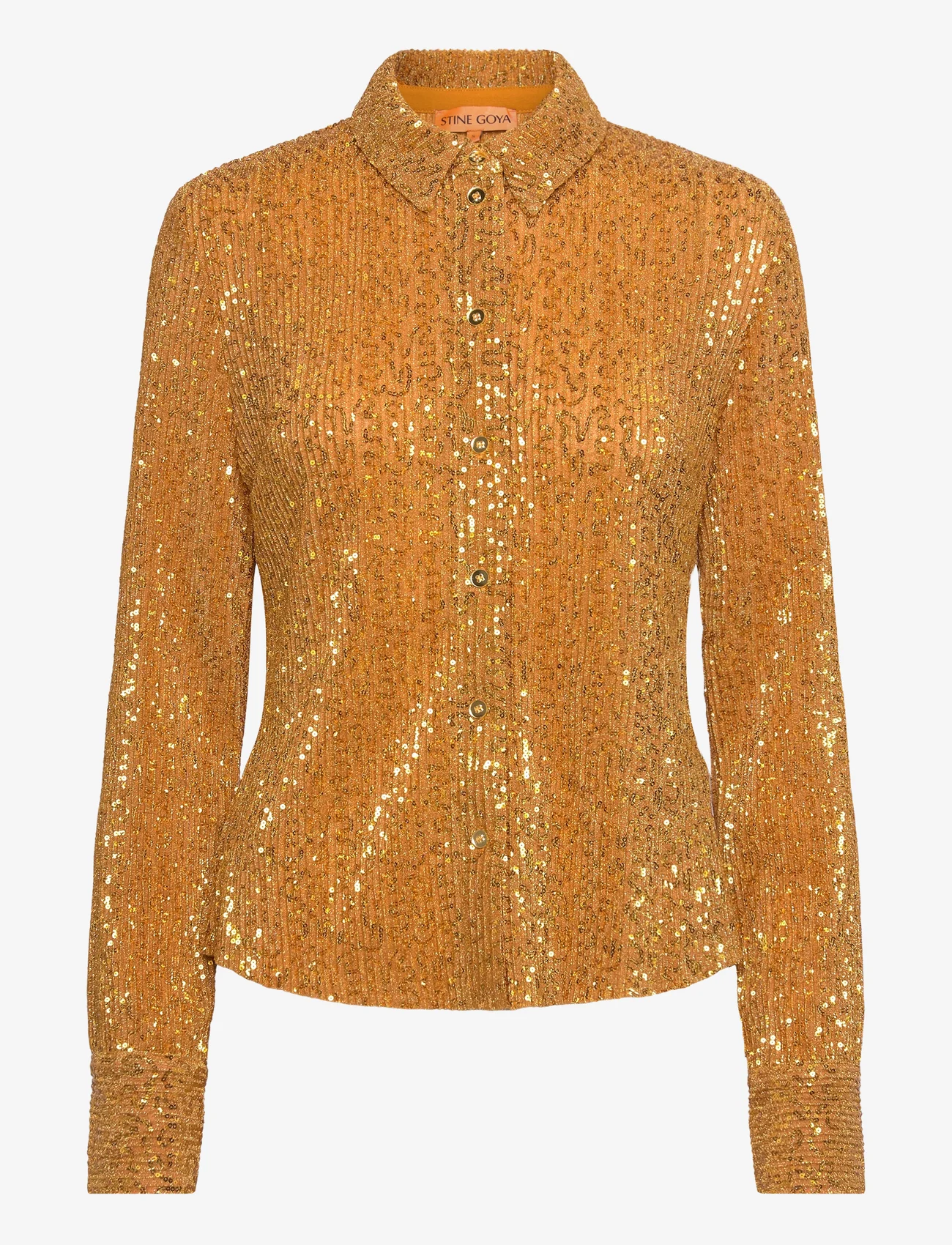 STINE GOYA - Daya, 1829 Sequins Jersey - langermede skjorter - gold - 0