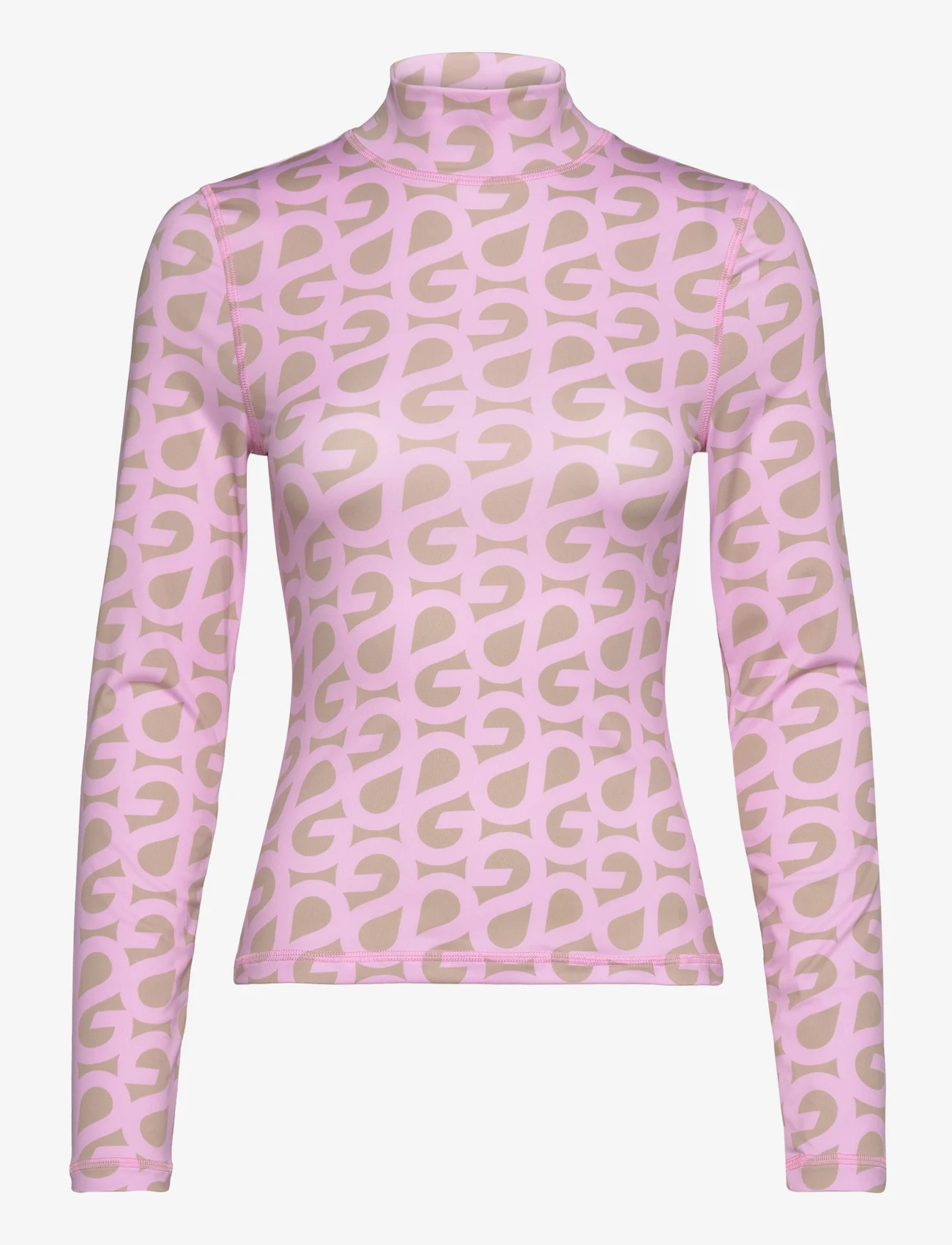 STINE GOYA - Estelle, 1828 Stocking Jersey - long-sleeved tops - sg logo pink beige - 0