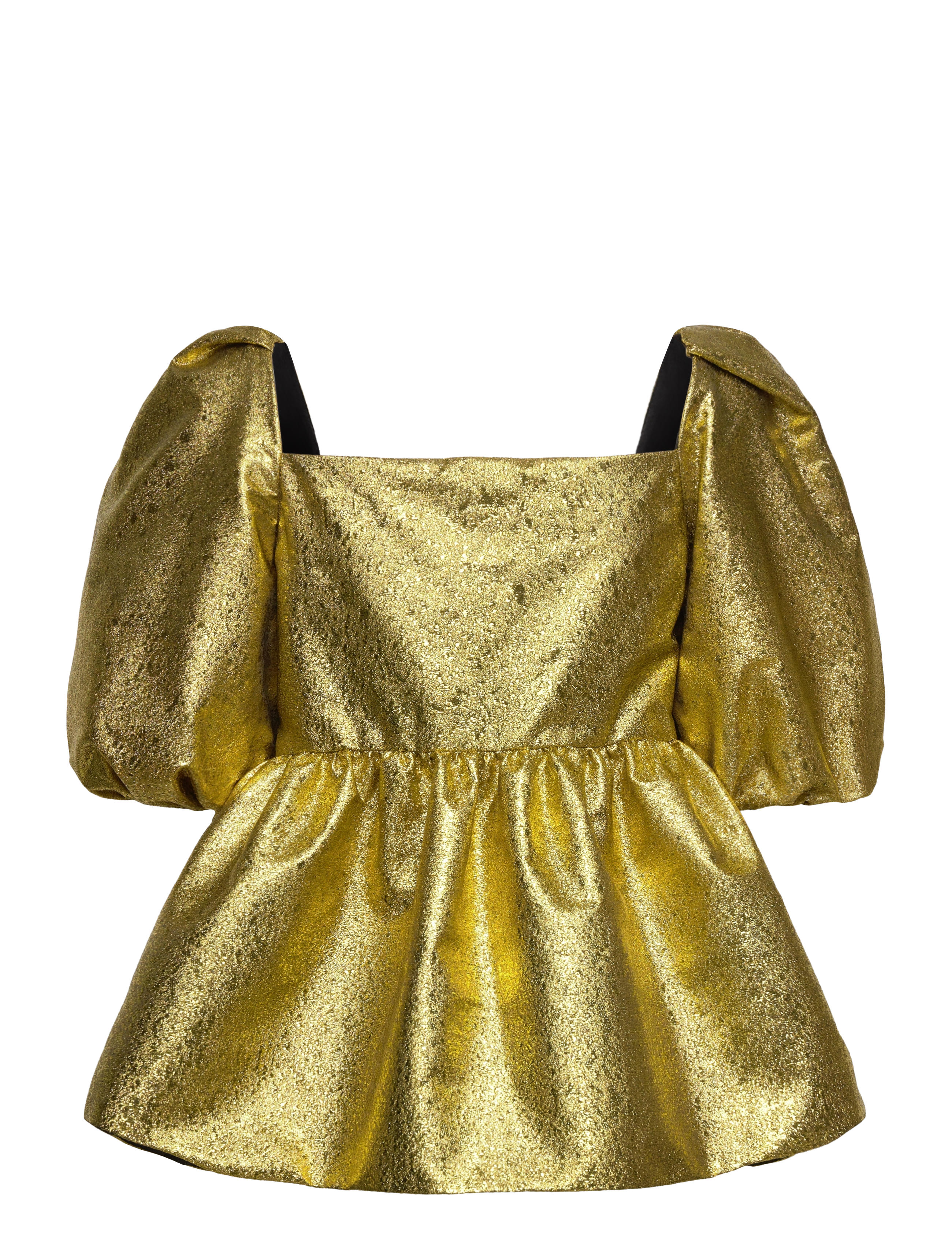 STINE GOYA - Kinsley,1918 Organza Jacquard - kortærmede bluser - luminescent gold - 2