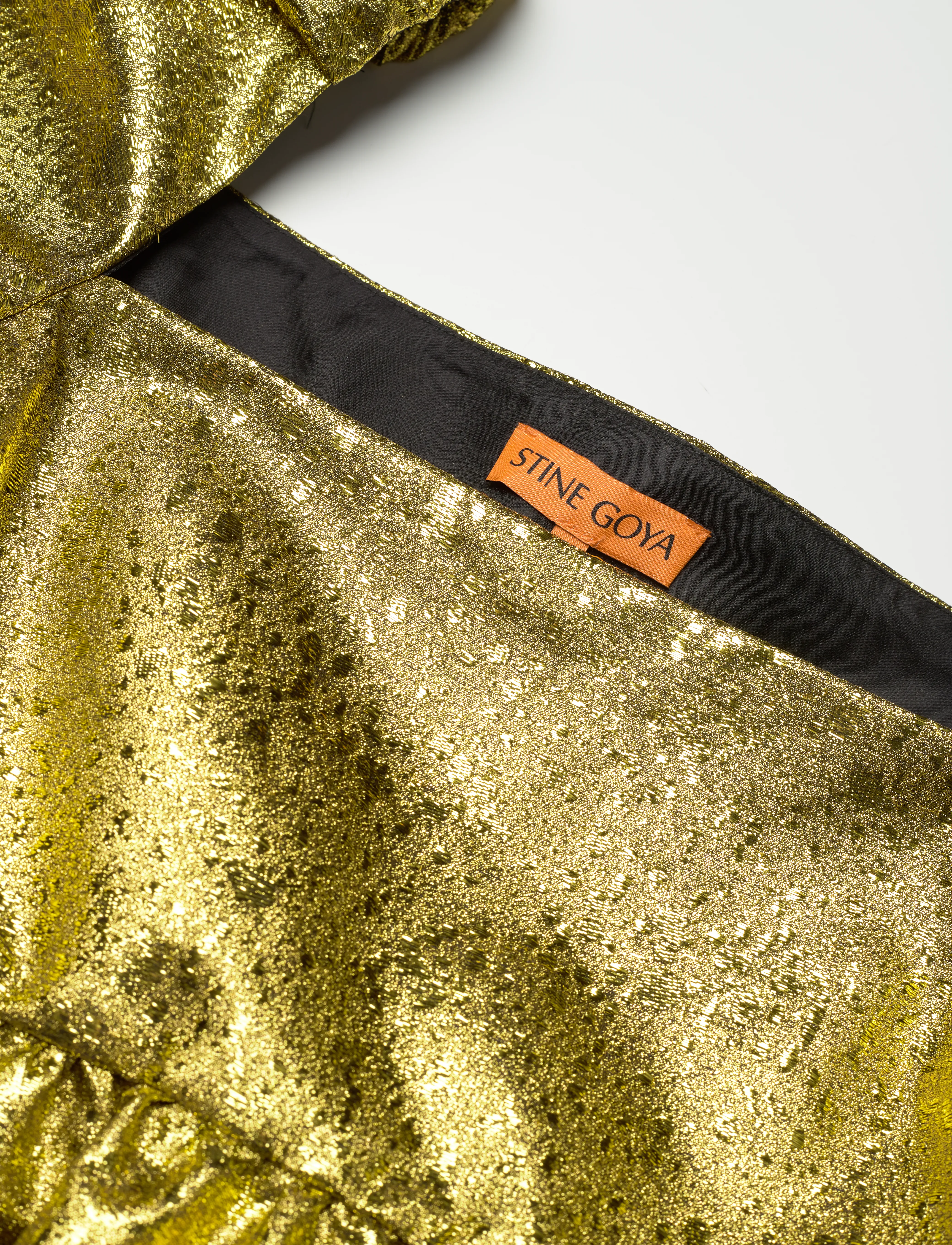 STINE GOYA - Kinsley,1918 Organza Jacquard - kortærmede bluser - luminescent gold - 4