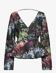 STINE GOYA - Nathalie, 1916 Textured Poly - long sleeved blouses - glitter bloom - 1