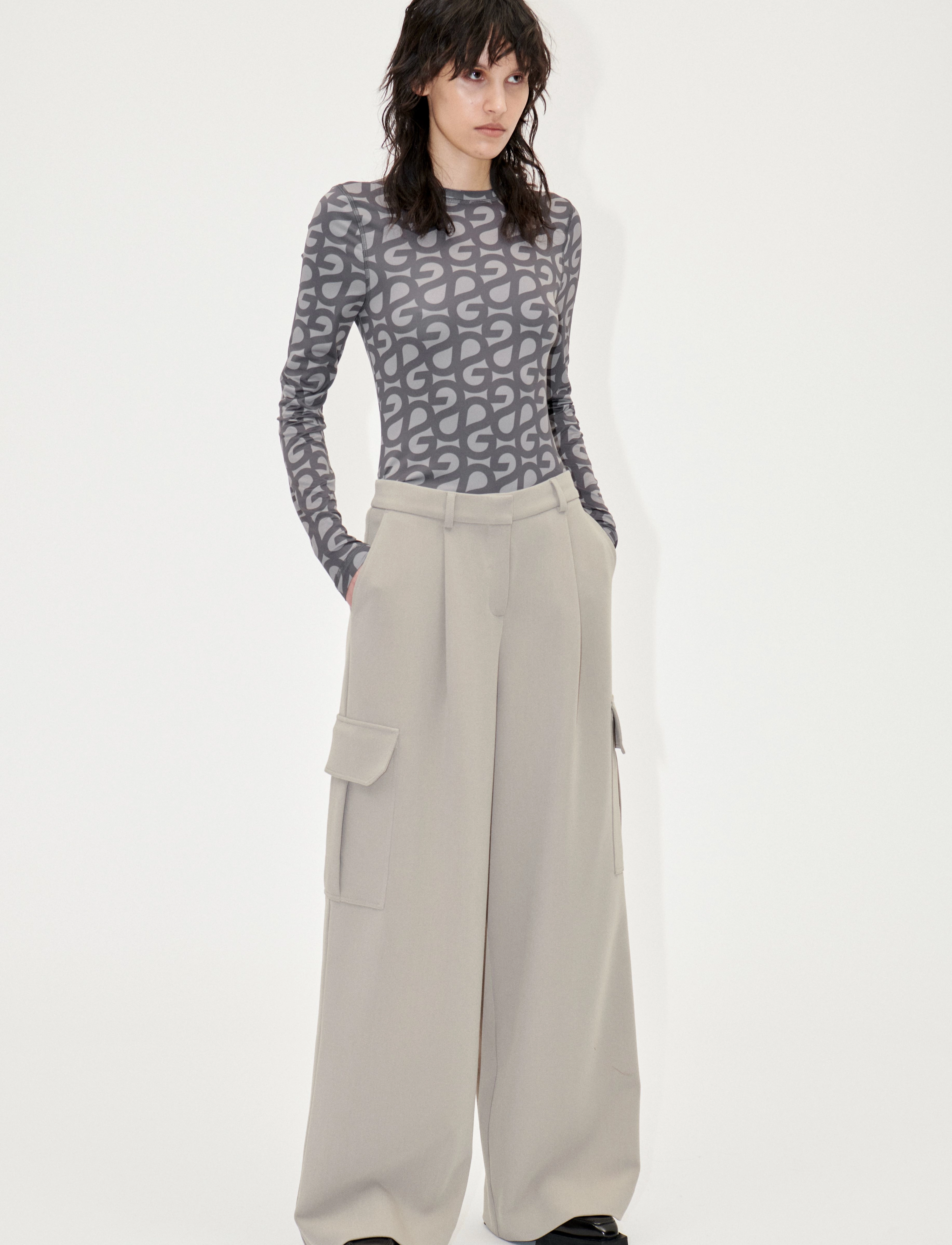 STINE GOYA Olani, 1908 Casual Crepe - Transitional Layering - TAUPE GREY / grey