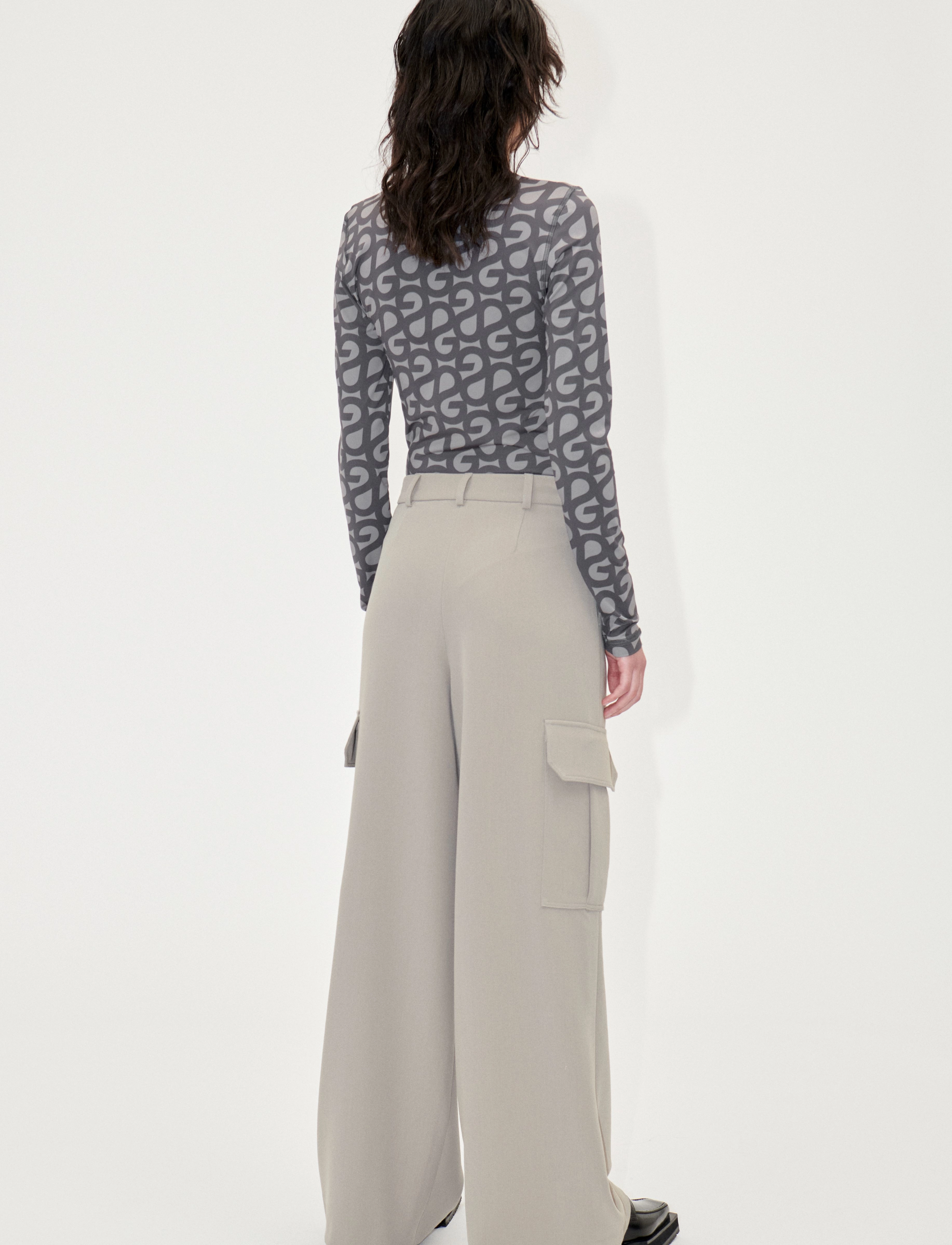 STINE GOYA - Olani, 1908 Casual Crepe - cargo pants - taupe grey - 3