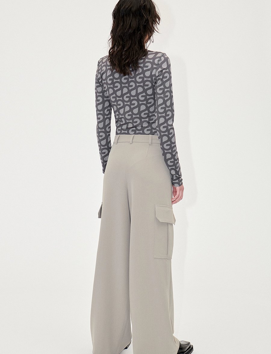 STINE GOYA - Olani, 1908 Casual Crepe - cargobyxor - taupe grey - 3