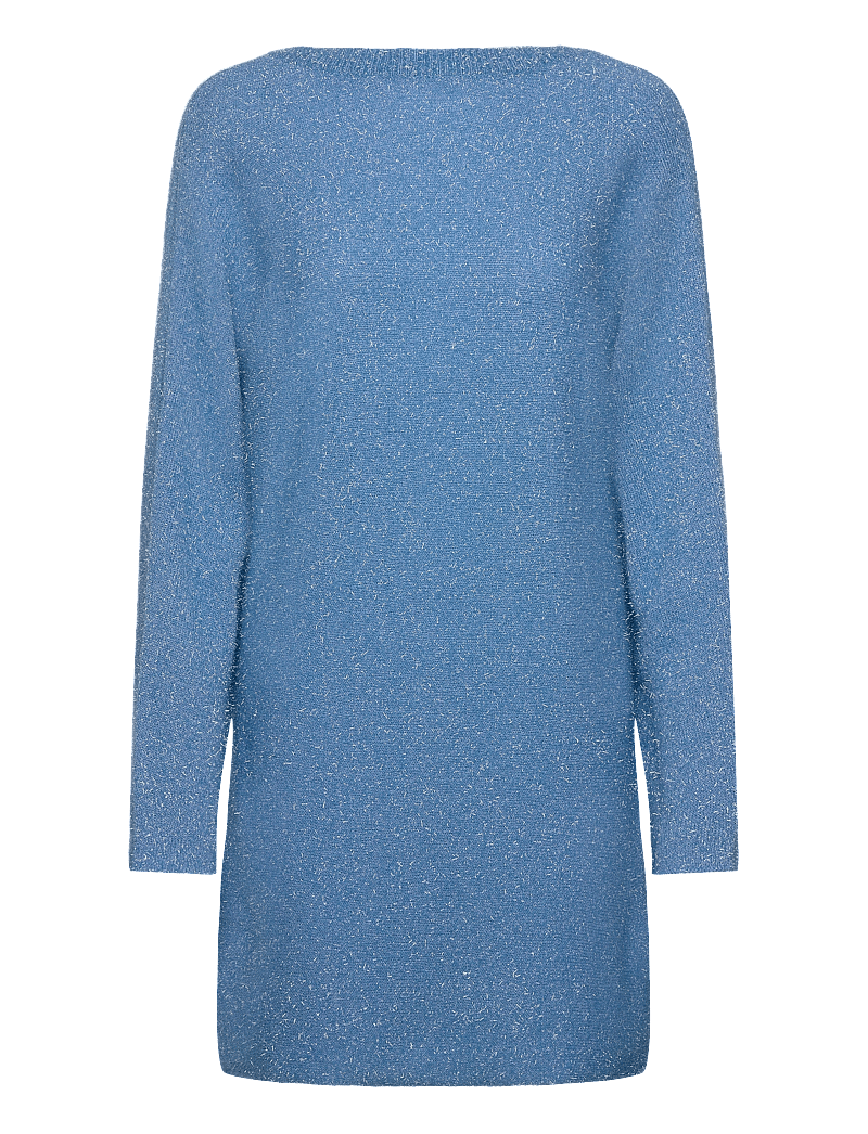 STINE GOYA - Anahita, 1947 Metallic Fluffy Knit - knitted dresses - alaskan blue - 1