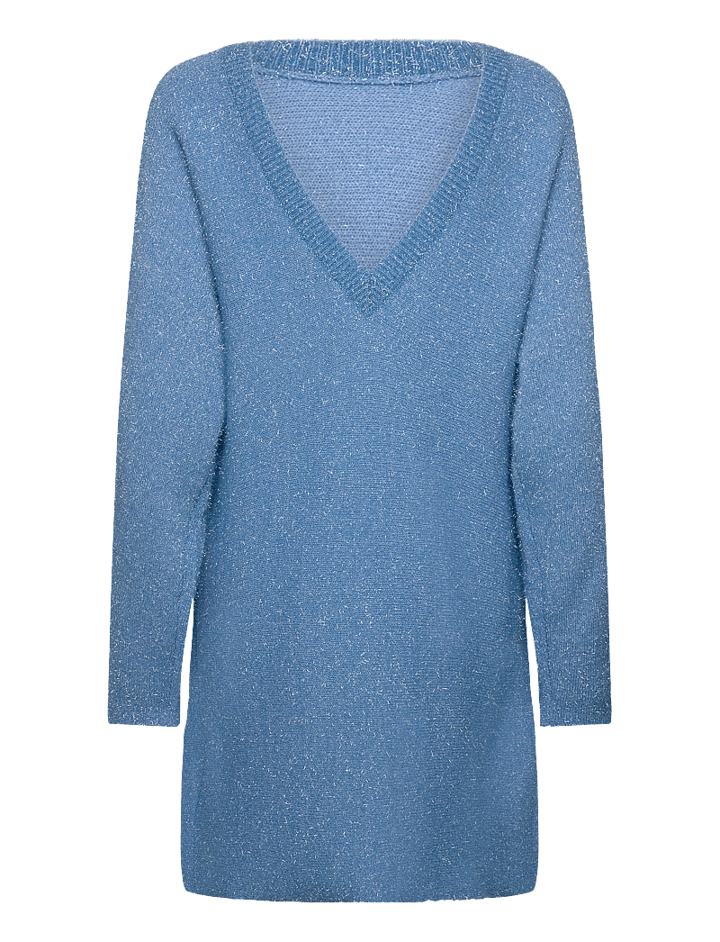 STINE GOYA - Anahita, 1947 Metallic Fluffy Knit - knitted dresses - alaskan blue - 2