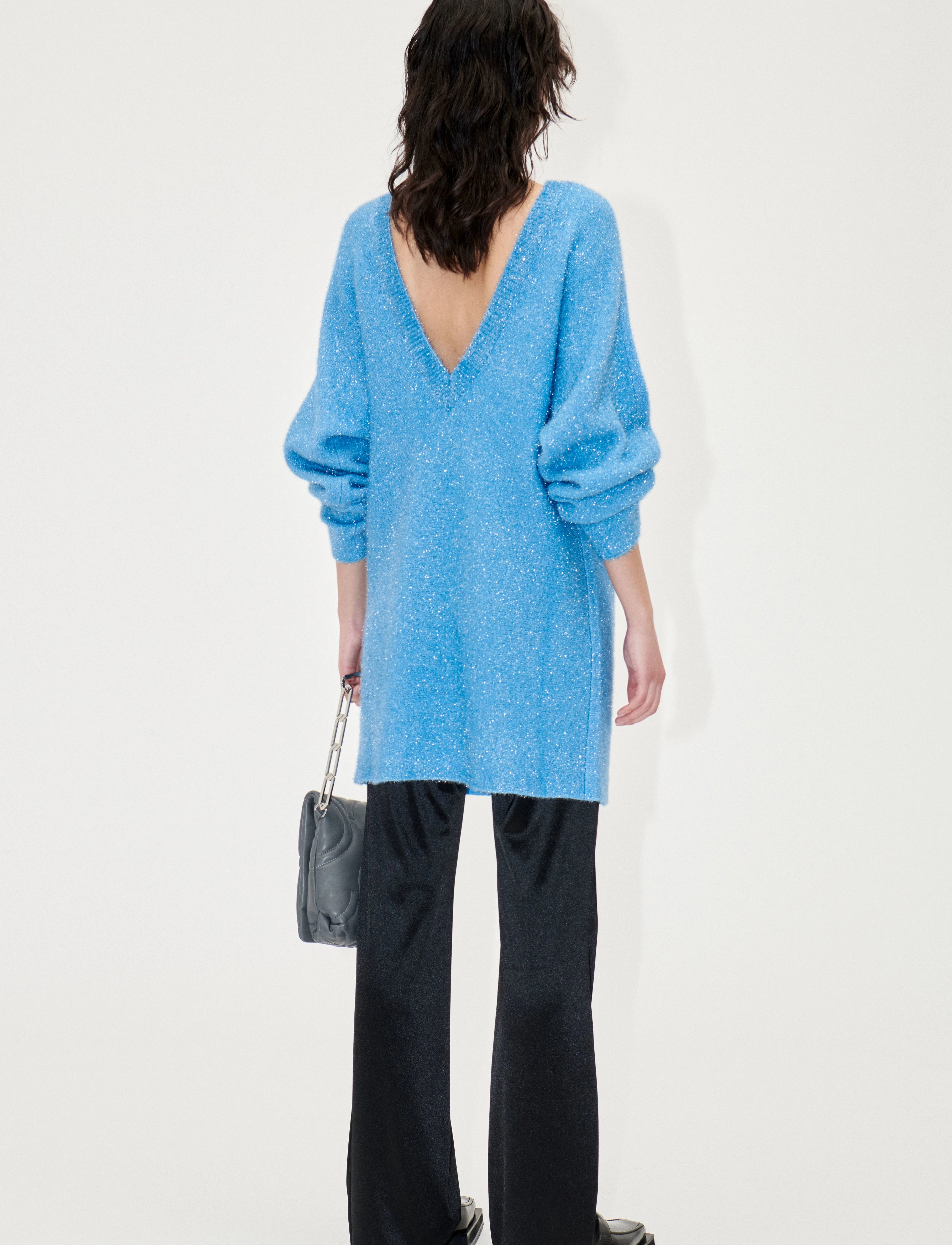 STINE GOYA - Anahita, 1947 Metallic Fluffy Knit - alaskan blue - 3