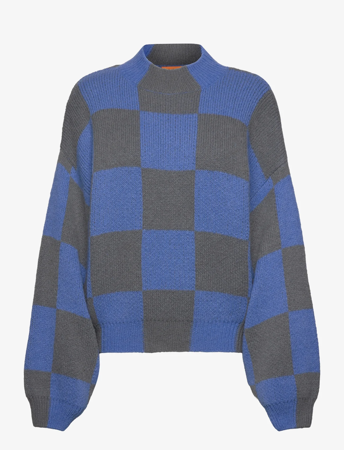 STINE GOYA - Adonis, 1948 Alpaca Knit - swetry - alaskan blue check - 1