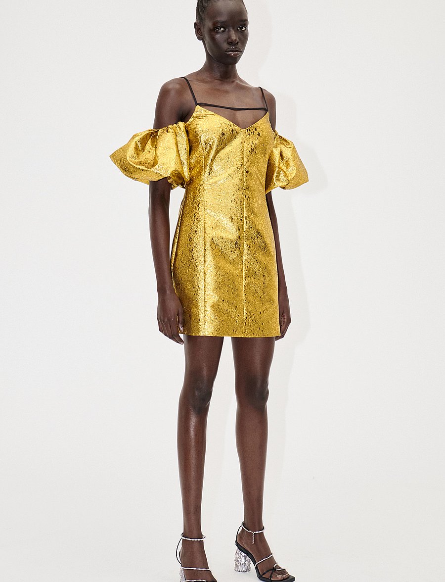 STINE GOYA - Brera, 1918 Organza Jacquard - festkjoler - luminescent gold - 0