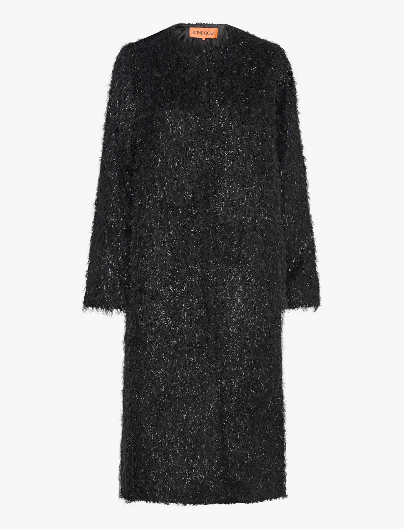 STINE GOYA - Alec, 1982 Knitted Fluffy Lurex - light coats - fluffy black - 1