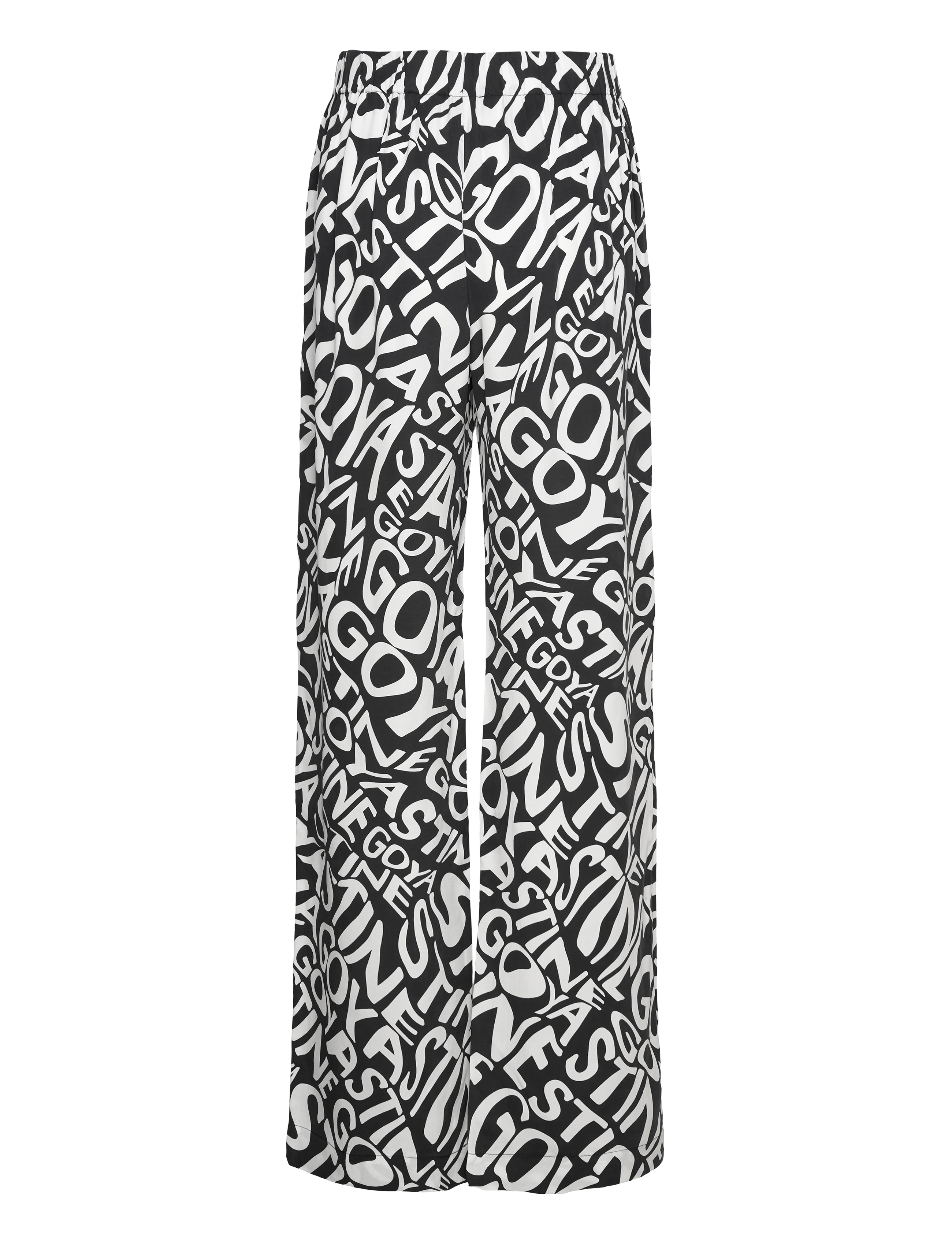 STINE GOYA - SGFatou, 2017 Dry Viscose - wide leg trousers - liquified logo - 1