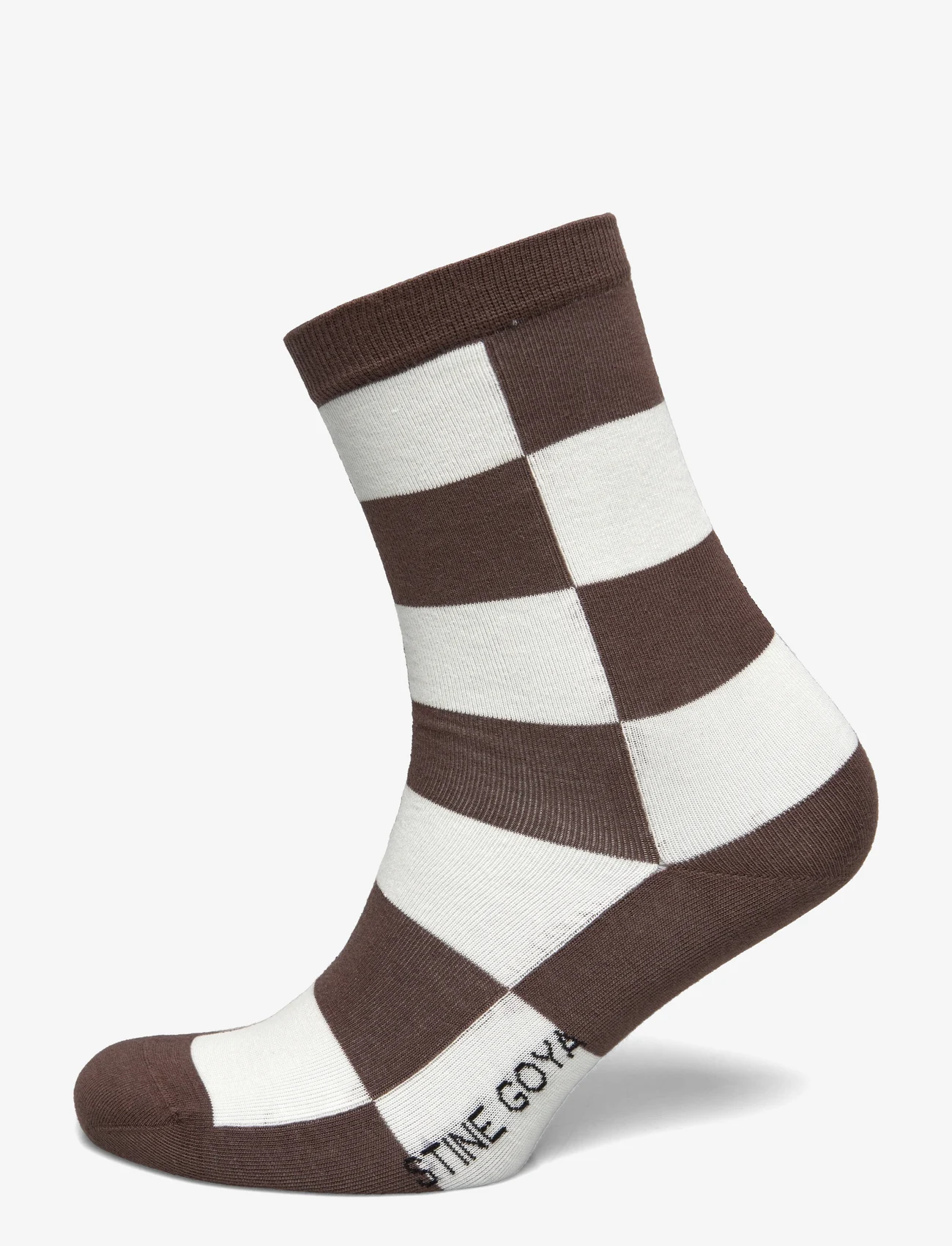 STINE GOYA - SGIggy, 2044 Short Socks - paprastos kojinės - brown check - 0